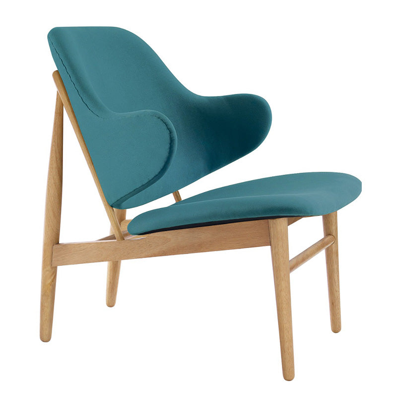 VERONIC Lounge Chair - Teal & Natural Fabric Upholstered Modern Accent Chair for Living Room, Bedroom, or Office - Comfortable Seating with Stylish Design