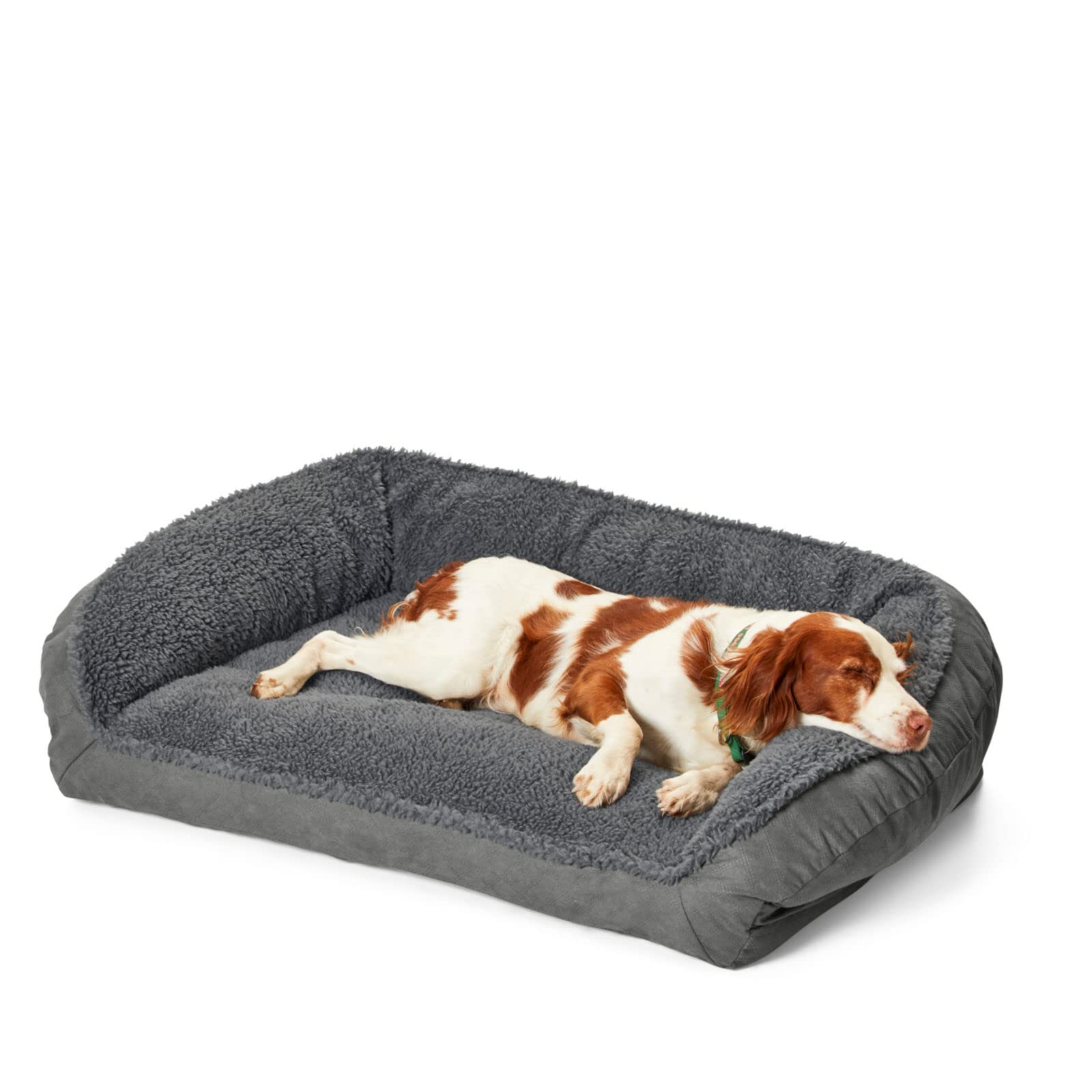 Orvis ComfortFill-Eco Bolster Dog Bed with Soft Fleece Cover - Orthopedic Support for Medium & Large Dogs - Perfect for Crates, Living Rooms & Bedrooms