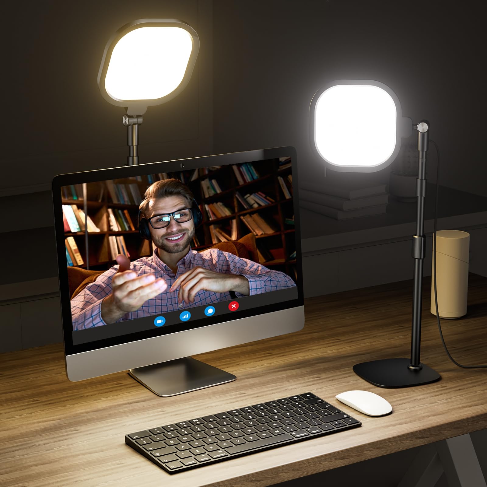 Best Adjustable Computer Ring Light for Video Calls - 30 Lighting Modes, CRI 97.8, Webcam Light with Stand for Zoom Meetings, Live Streaming & Home Office (Perfect for Video Conferences, Online Classes & Content Creation)