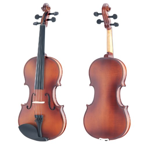 Mendini 16-Inch MA350 Satin Antique Solid Wood Viola with Case, Bow, Rosin, Bridge & Strings - Perfect for Beginners, Students & Professional Musicians | Practice, Performances & Orchestra Use