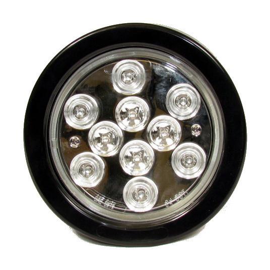 4 Round Red LED Lights with Clear Lens - 10 LEDs, 24V, Waterproof - Perfect for Trucks, Trailers, Motorcycles & Boats - Durable Tail & Turn Signal Lights for Enhanced Safety