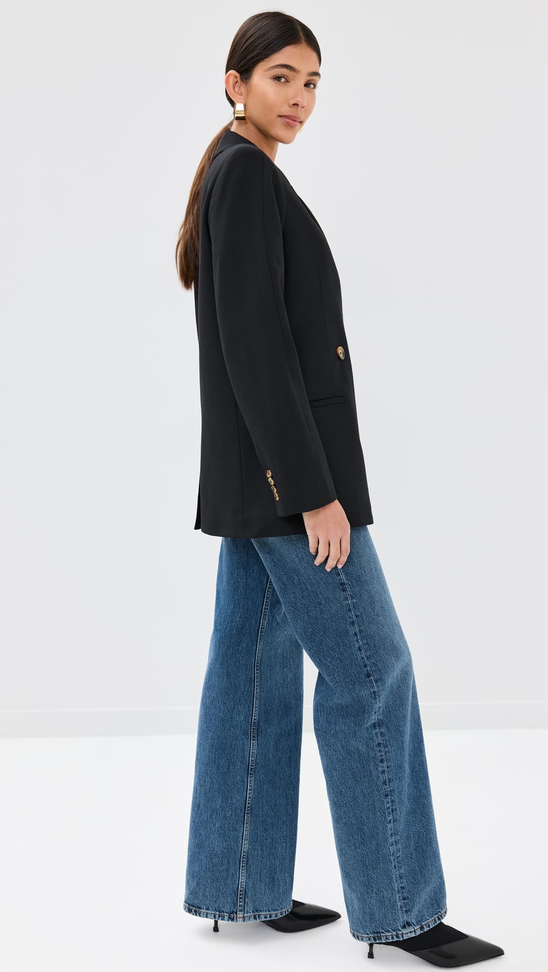 ANINE BING Women's Kaia Blazer - Slim Fit Stretch Blazer for Women | Office Wear, Business Casual & Evening Outfits | Perfect for Work, Meetings & Special Occasions