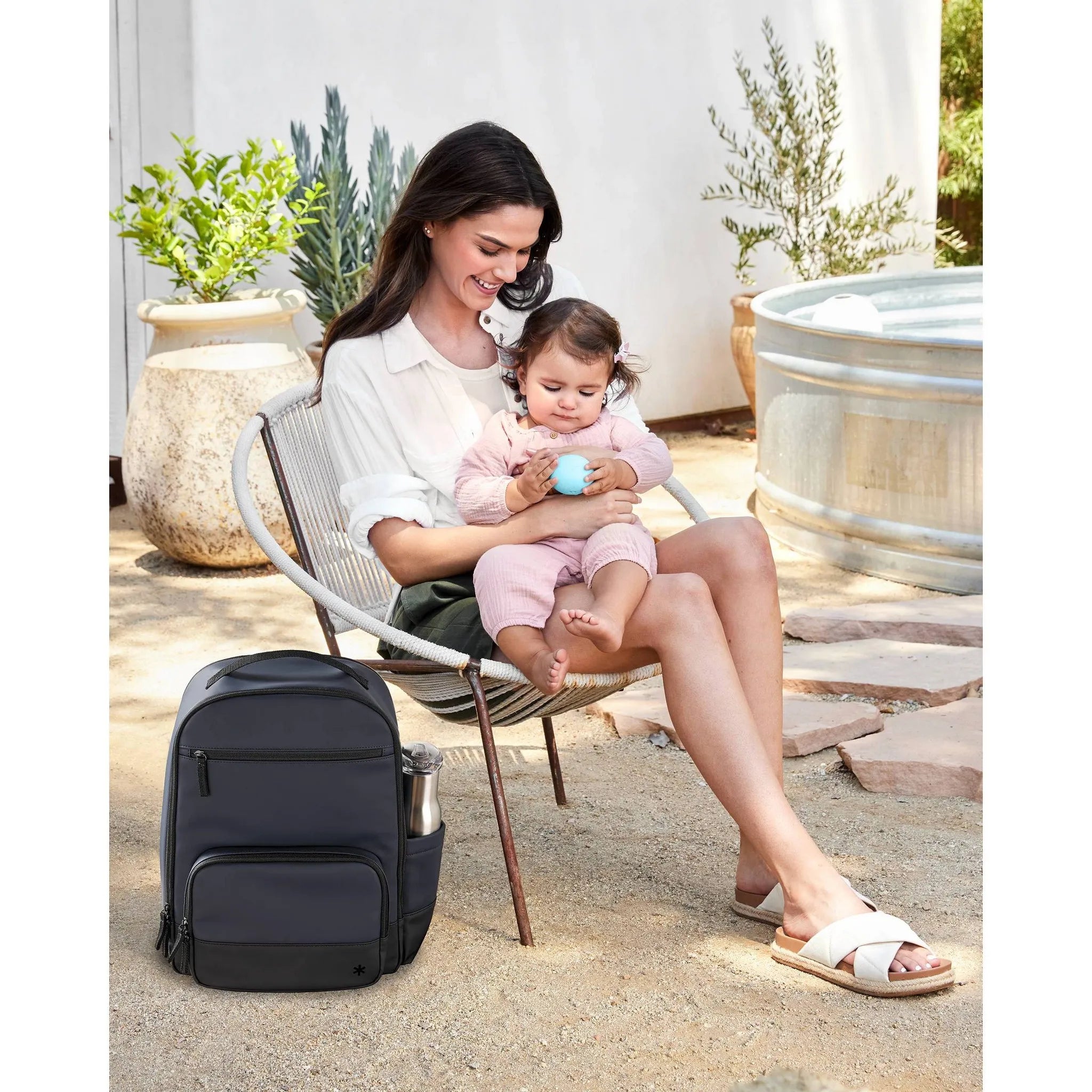 Skip Hop Flex Sporty Diaper Bag Backpack - Waterproof Baby Changing Backpack for Parents - Perfect for Travel, Daycare & On-the-Go Moms