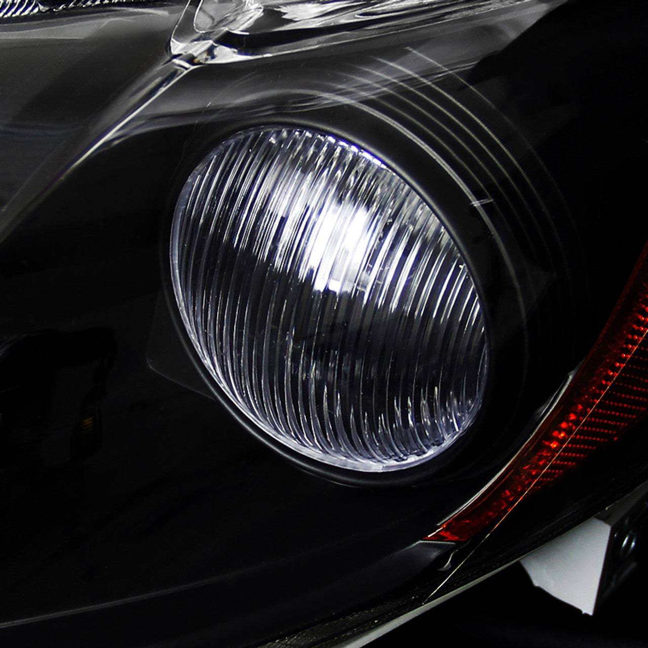 2007-2009 Toyota Camry Projector Headlights with Amber Reflectors - Matte Black Housing & Clear Lens - Upgrade for Night Driving & Enhanced Visibility