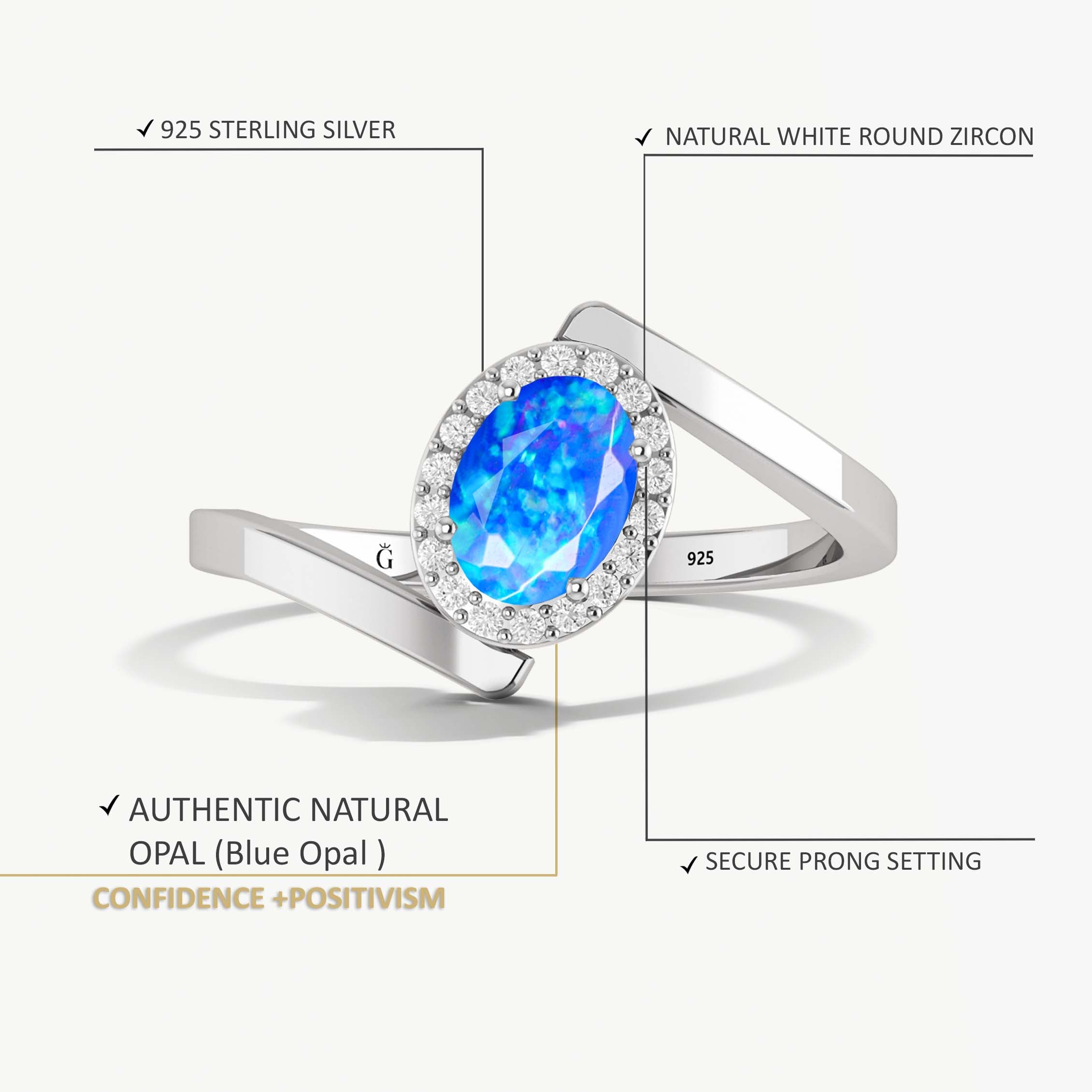 Natural Blue Fire Ethiopian Opal Wedding Ring for Women - Elegant 925 Sterling Silver Engagement Band - Perfect for Bridal, Anniversary & Special Occasions