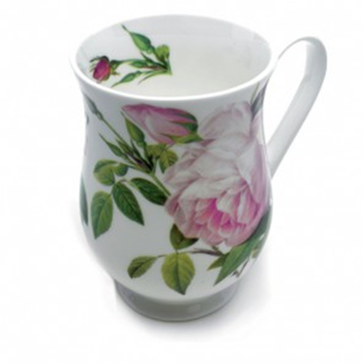 Roy Kirkham Versailles Traditional White Ceramic Eleanor Mugs Set of 6 - Elegant Tea & Coffee Cups for Afternoon Tea, Breakfast, and Gift Giving