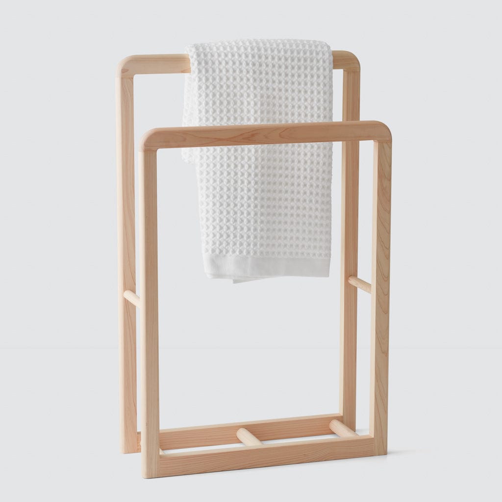 Premium Hinoki Wood Standing Rack - Natural Japanese Cypress Storage Shelf for Bathroom, Kitchen, or Bedroom Organization - Perfect for Towels, Plants, and Decorative Display