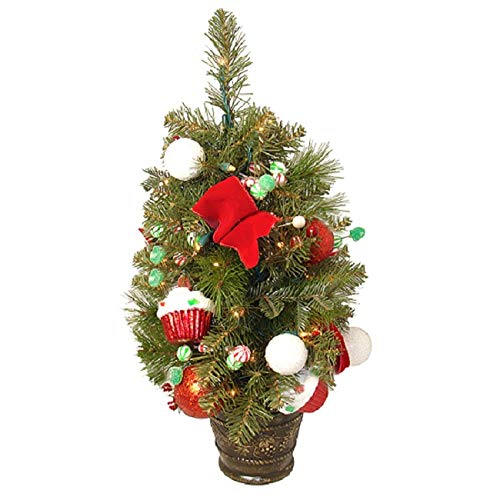 2' Pre-Lit Candy Fantasy Artificial Christmas Tree with Clear Lights - Perfect for Small Spaces, Office Decor, and Holiday Tabletop Displays