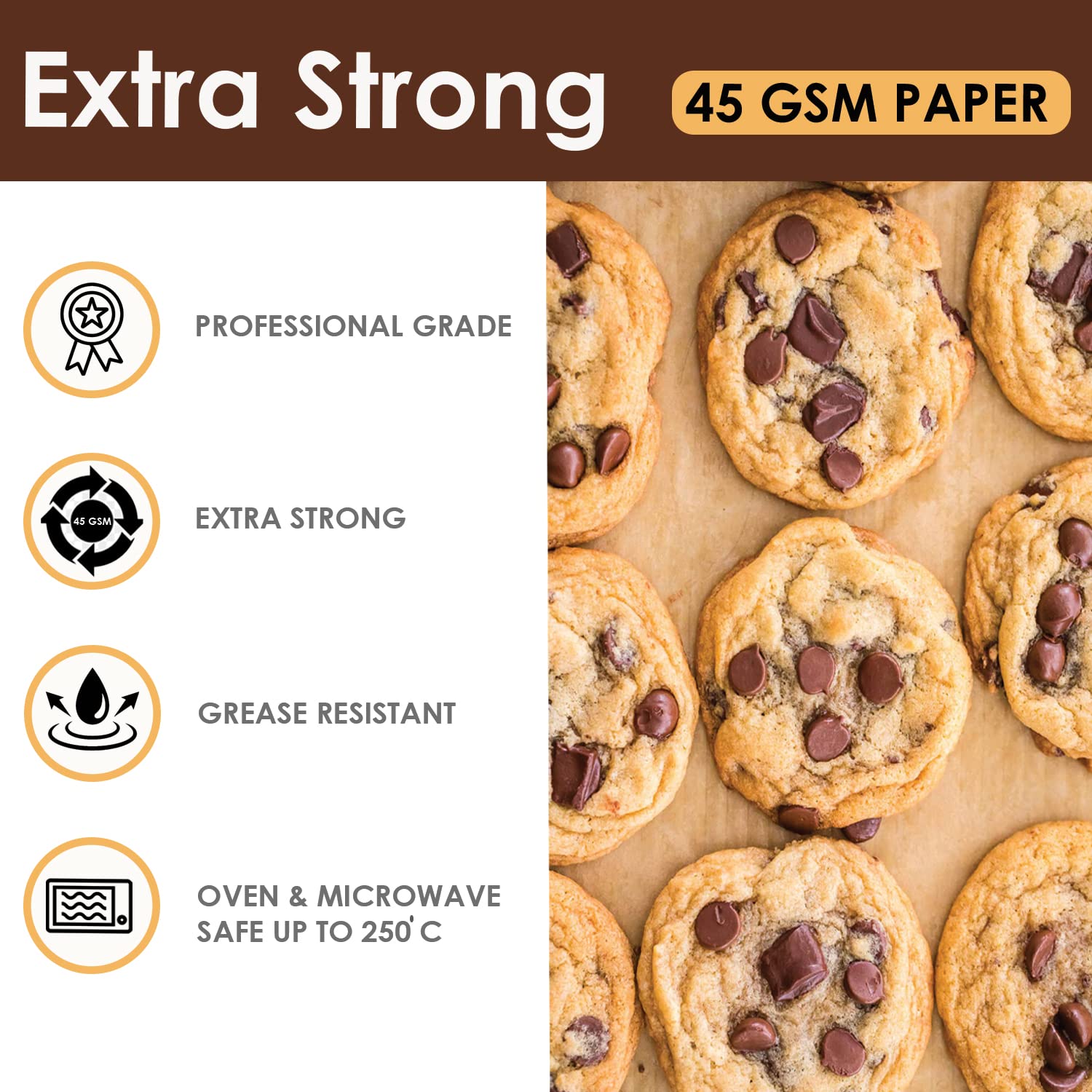 Premium Non-Stick Baking Paper Roll - Unbleached, Double Coated Silicone, Food Grade Parchment Paper for Baking Cookies, Cakes & Bread (5 Meters) - Perfect for Home Baking, Pastry Making & Professional Kitchen Use