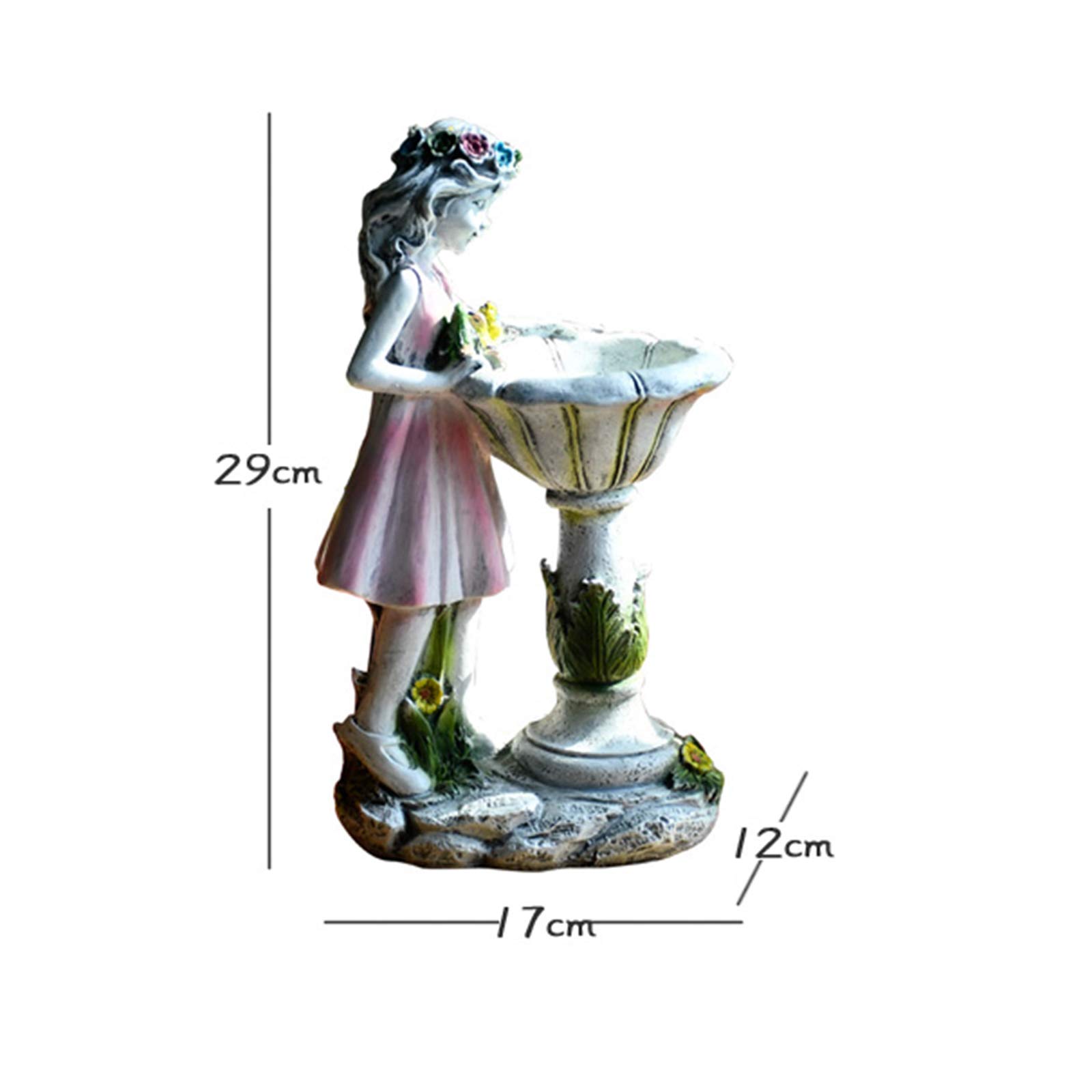 Solar Powered Flower Fairy Garden Light - Outdoor Angel Statue Landscape Lamp with Waterproof Resin Design for Courtyard, Lawn & Woodland Decor | Perfect for Pathway Lighting, Backyard Decorations & Fairy Garden Themes