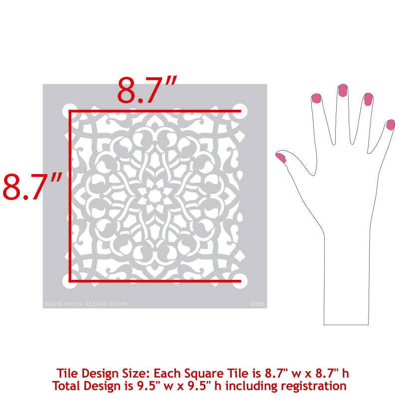 Zahara Moroccan Furniture Stencil - Authentic Handmade Moroccan Design Stencils for DIY Home Decor, Wall Art, and Furniture Painting | Perfect for Boho, Vintage, and Ethnic Style Interiors