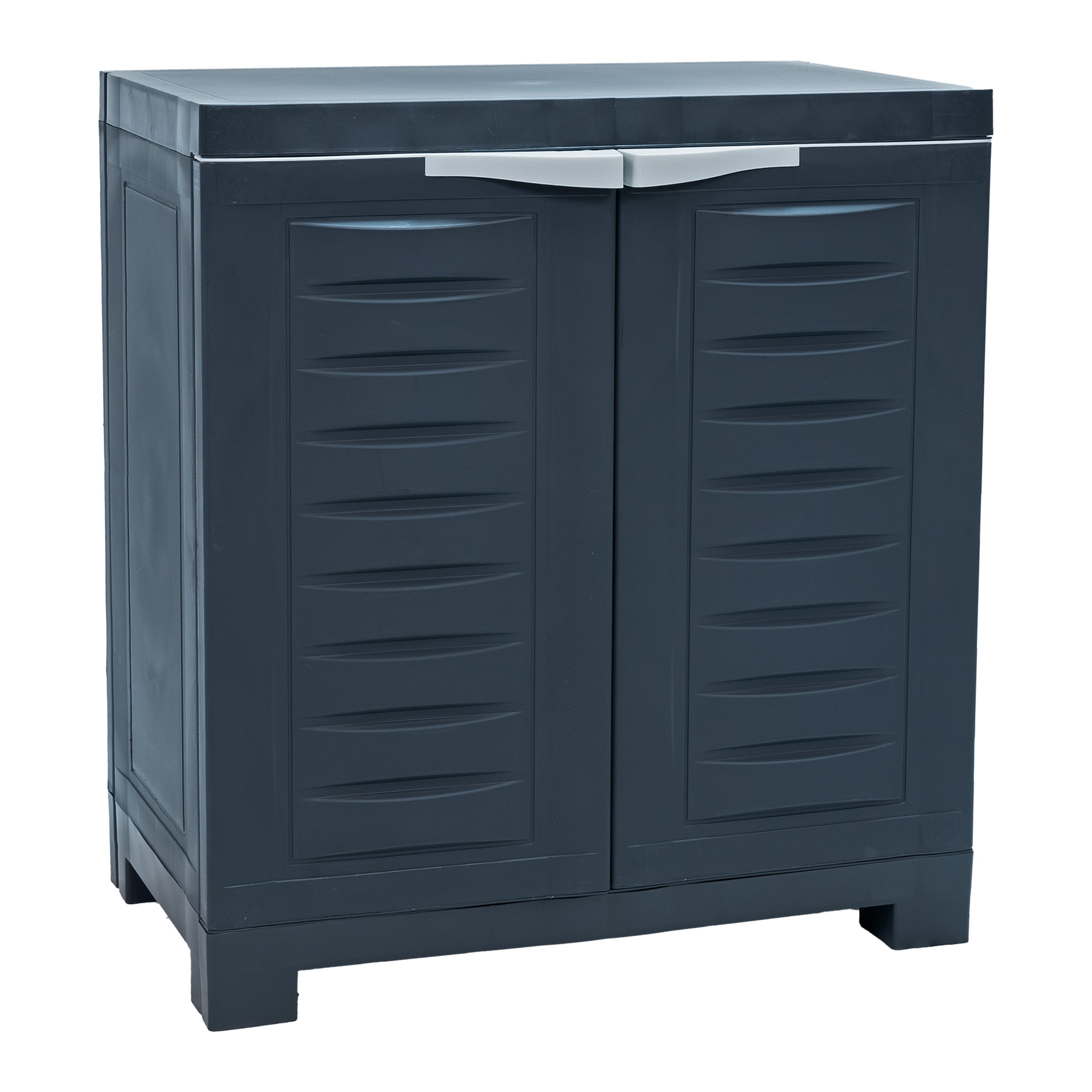 Durable Plastic Garage Storage Cabinet with Adjustable Shelves - Heavy-Duty Organizer for Tools, Gardening Supplies & Home Organization