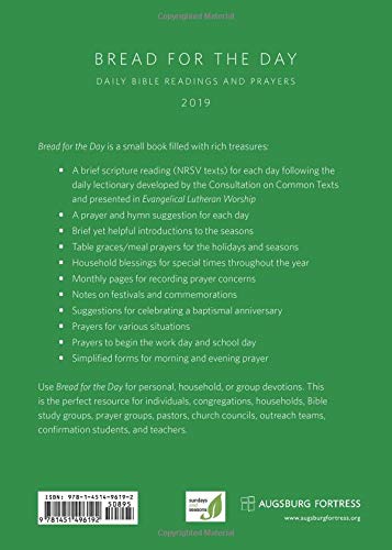 Bread for the Day 2019: Daily Bible Readings & Prayers (Sundays & Seasons) - Perfect for Morning Devotion, Bible Study Groups & Christian Worship