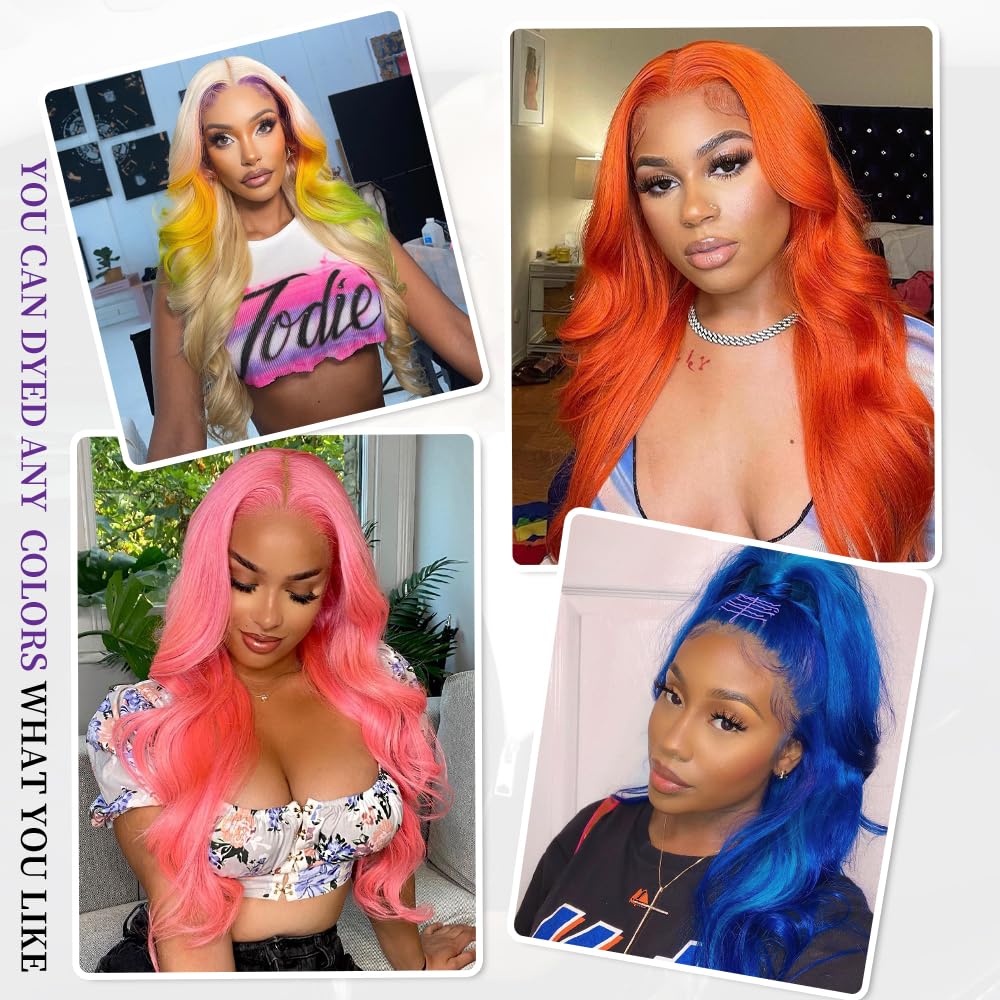 613 Blonde Human Hair Lace Front Wig - 30 Inch Body Wave 200 Density 13x6 HD Lace Frontal Pre-Plucked Wig for Women | Perfect for Daily Wear, Cosplay & Special Occasions