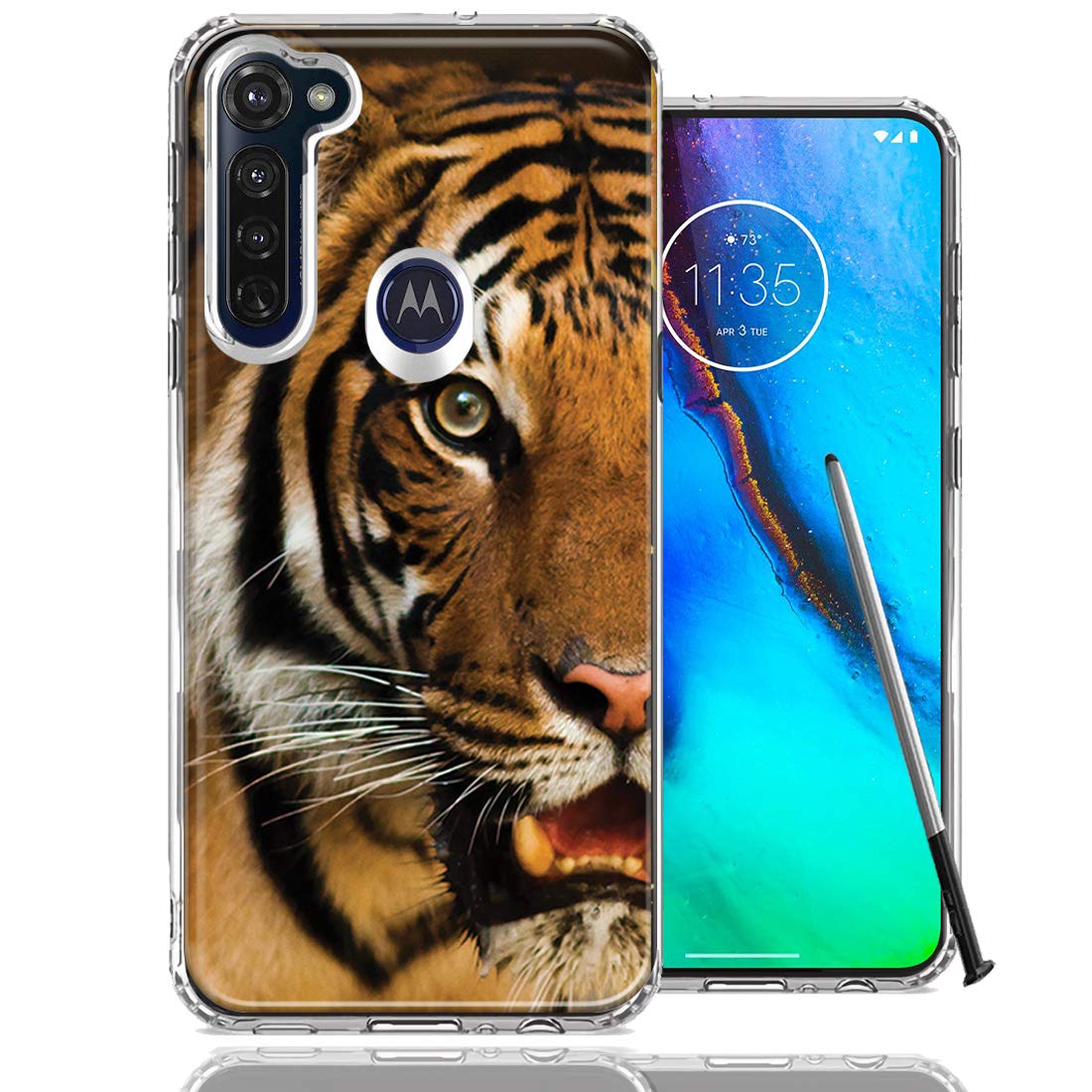 Motorola Moto G Stylus Tiger Case - Durable Dual Layer Cover for Protection & Style