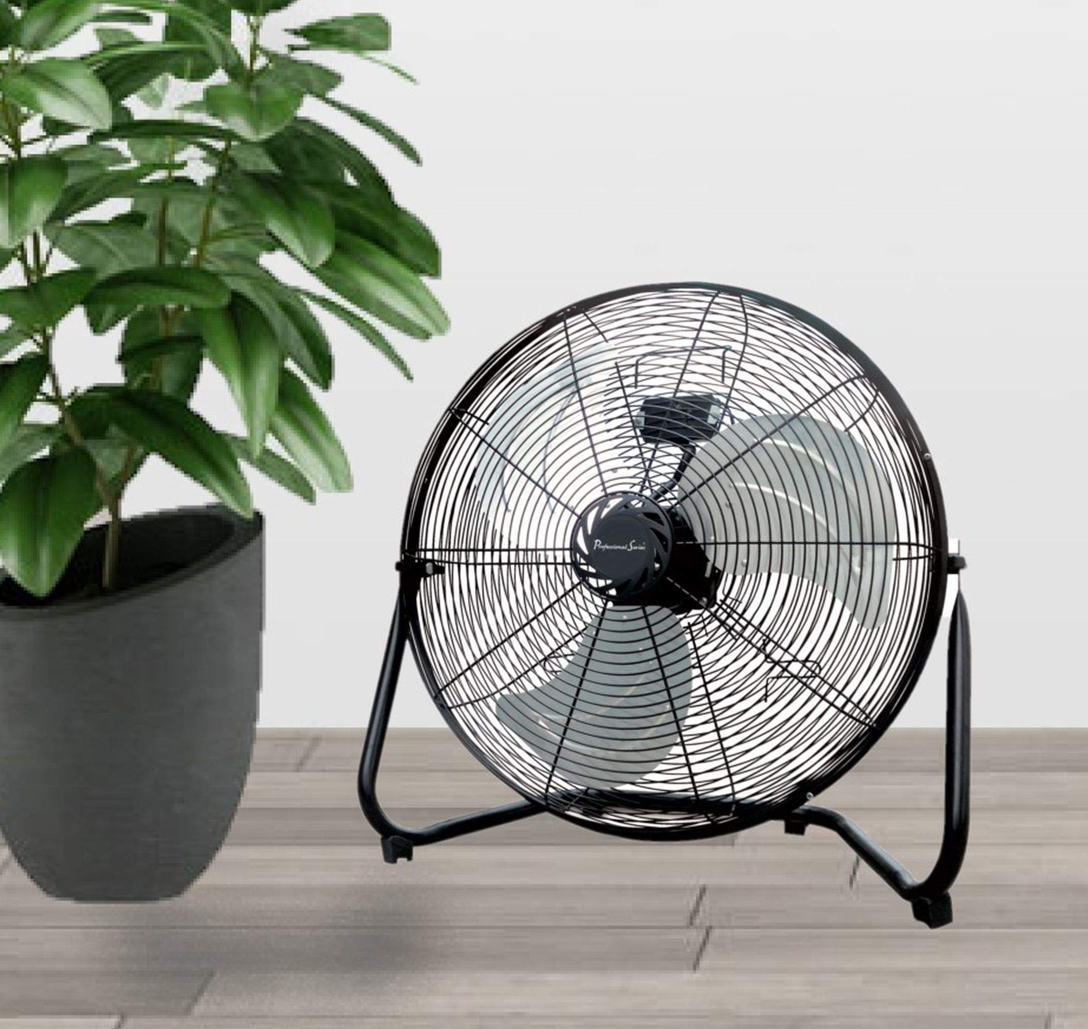 Continental PS73519 18-Inch Black Floor Fan - High Velocity Cooling for Home, Office, and Outdoor Use