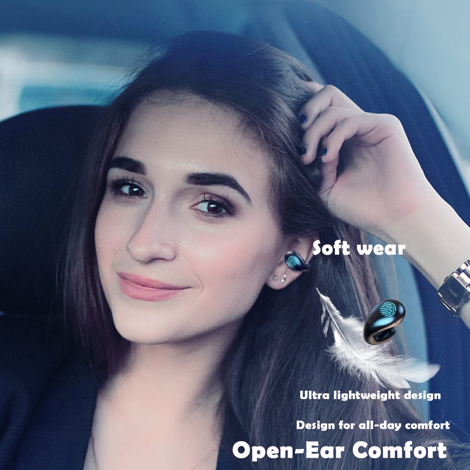 A99 Bone Conduction Bluetooth 5.3 Headphones - Open Ear Wireless Headset with IPX5 Waterproof, 5H Playtime, Secure Clip-On Design - Perfect for Running, Cycling & Outdoor Sports