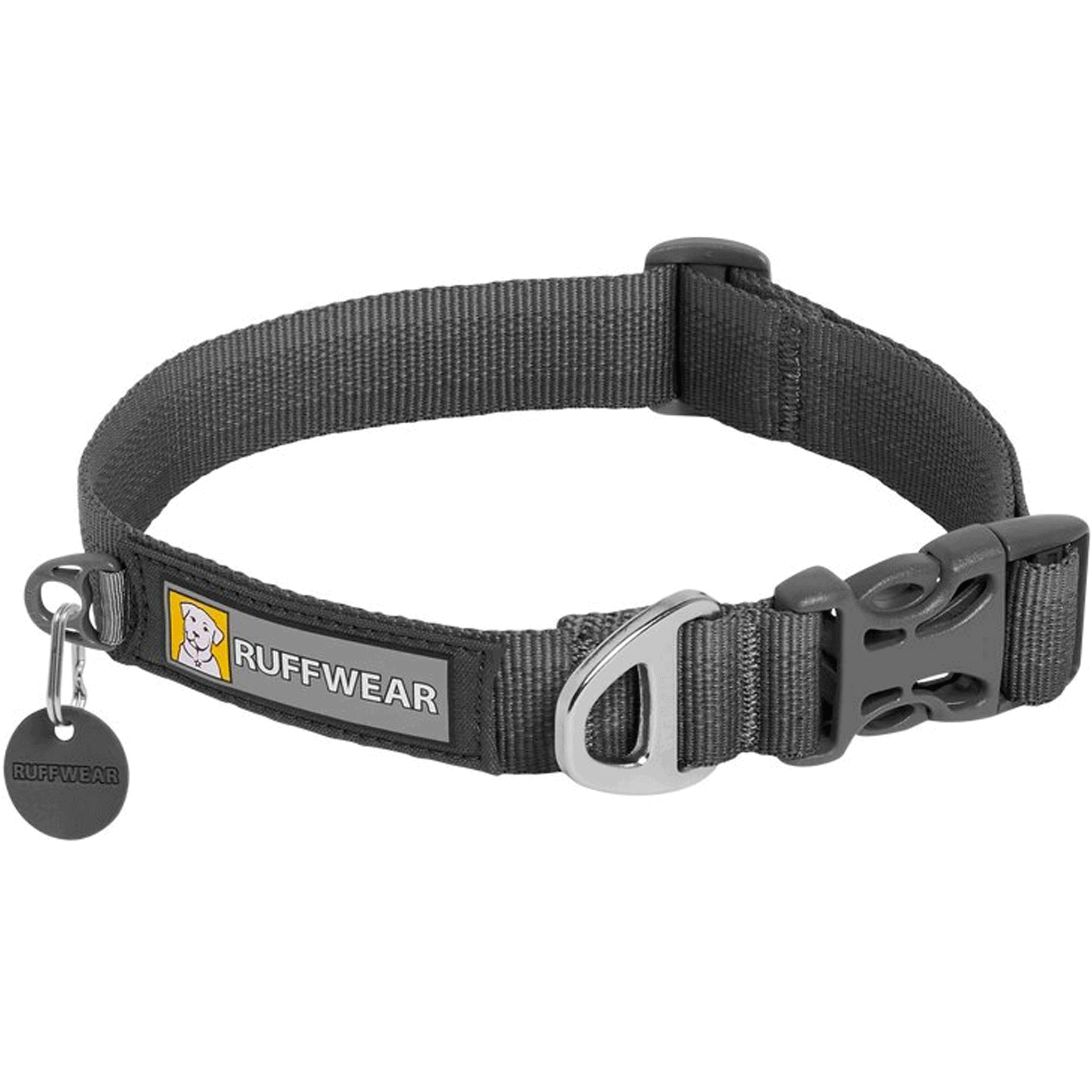 Ruffwear Twilight Gray Front Range Dog Collar - Adjustable Reflective Pet Collar for Medium & Large Dogs - Perfect for Hiking, Camping & Night Walks