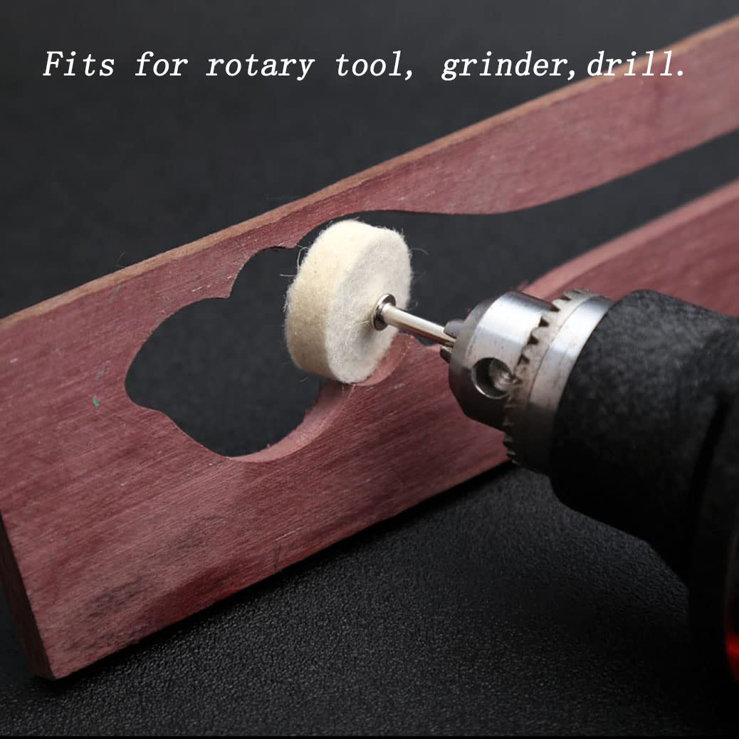 50 Pcs 25mm Wool Felt Polishing Kit with 1/8