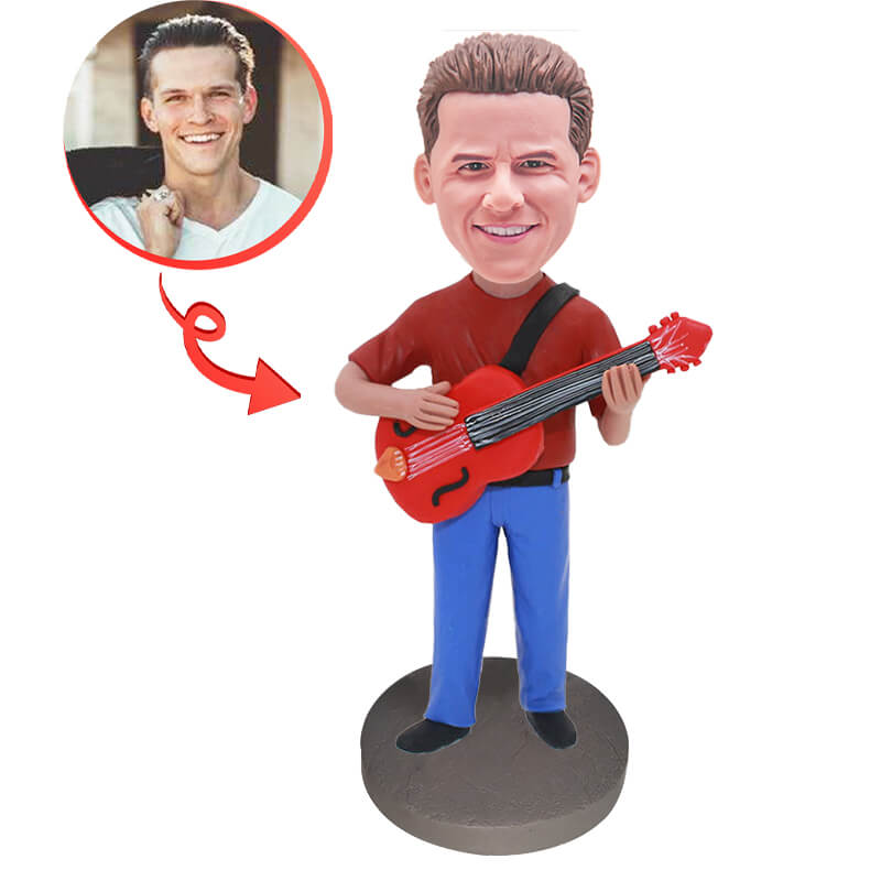 Custom Guitarist Bobblehead - Personalized Musician Gift for Guitar Players - Perfect for Birthdays, Music Studios & Band Merchandise