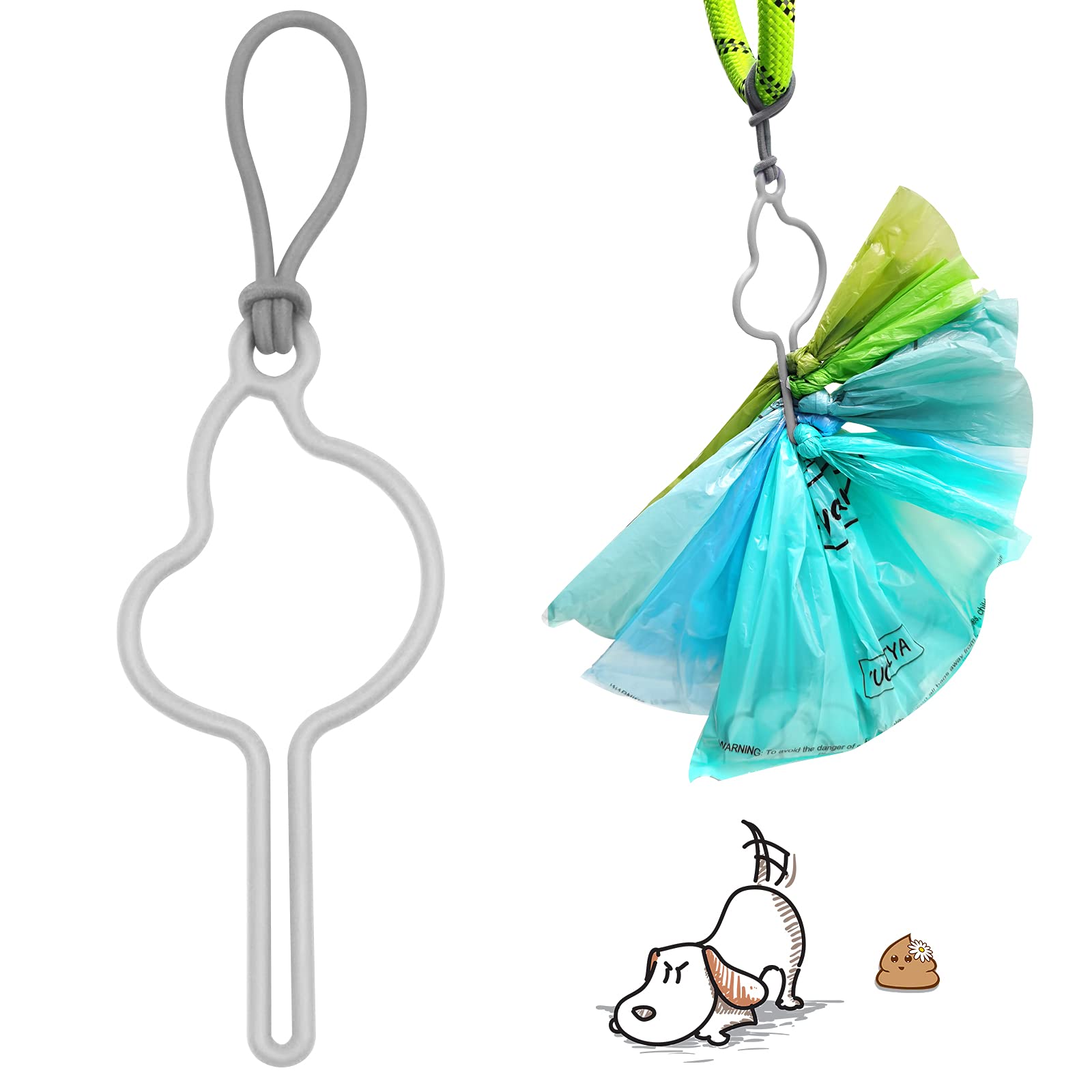 YUCHIYA 4 Pack Dog Poop Bag Holder - Leash Mounted Waste Dispenser for Hands-Free Pet Cleanup | Durable & Adjustable Dog Walking Accessory | Perfect for Park Visits, Hiking & Neighborhood Walks