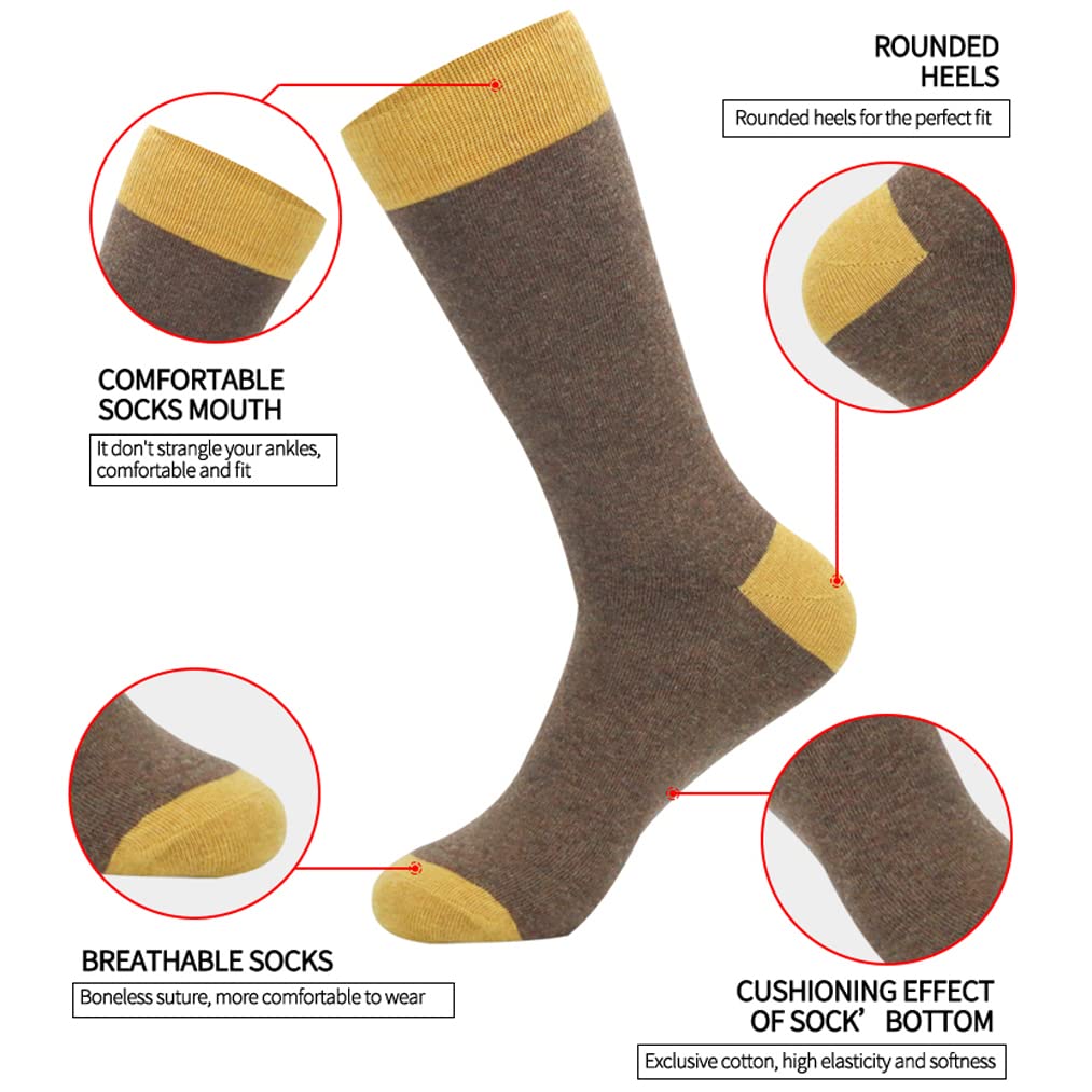 DRASEX Men's Dress Socks - Colorful Cotton Crew Socks with Fun Patterns for Business & Casual Wear - Perfect for Office, Parties & Everyday Comfort