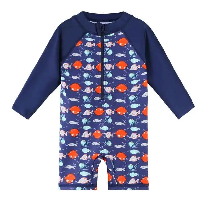 Long Sleeve Cartoon Kids Swimwear - UV Protection One Piece Bathing Suit for Boys & Girls | Perfect for Beach, Pool & Water Play