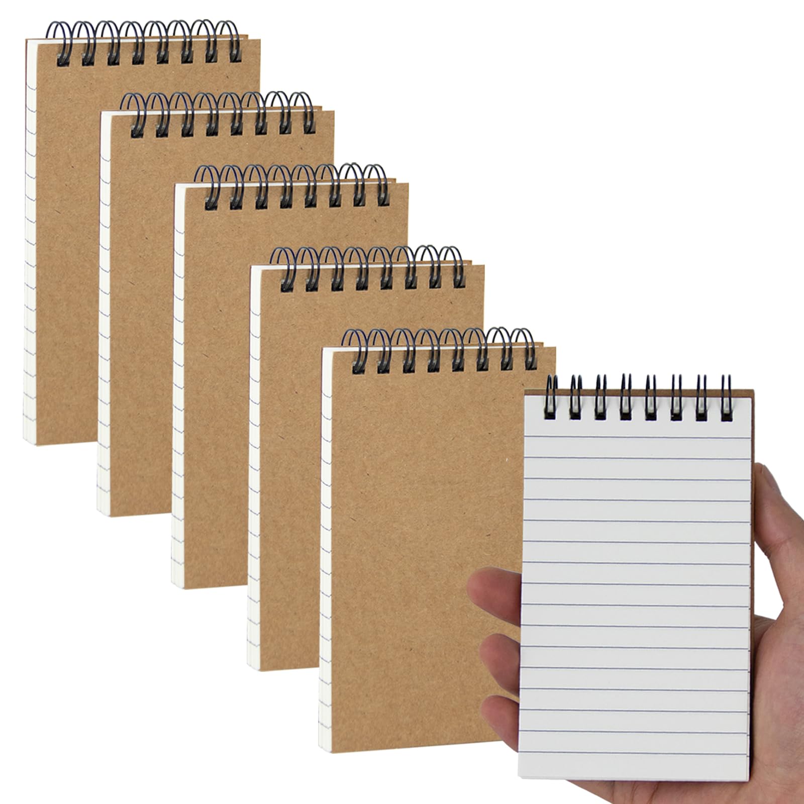 Mini Spiral Notebook 3x5 Inches - 6 Pack Small Pocket Notepads with Lined College Ruled Paper for Home, Office, School & Travel | Portable Memo Pads for Meetings, Journaling & Daily Notes