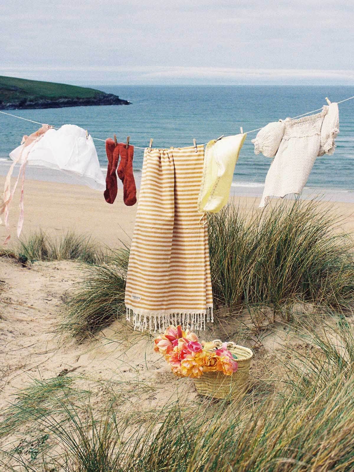 Premium Sorrento Hammam Towel - Soft & Absorbent Mustard Turkish Bath Towel for Spa, Beach, Yoga & Travel - Lightweight & Quick-Drying