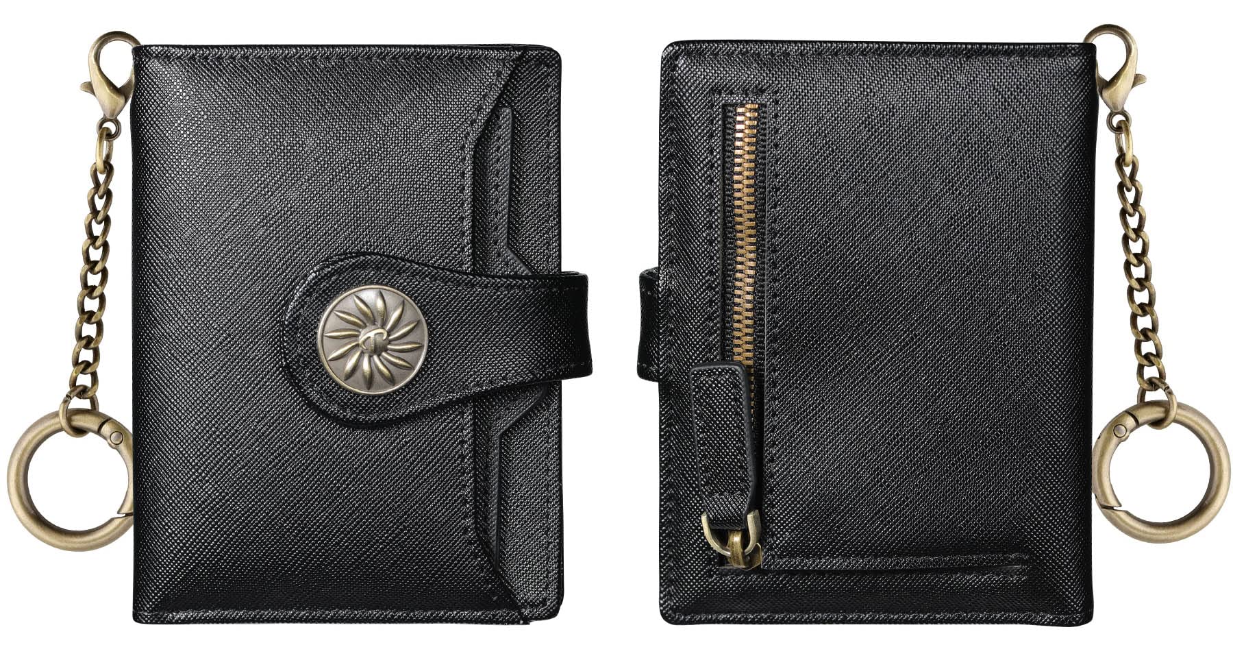 Travelambo RFID Blocking Bifold Leather Wallet for Women - Slim Card Holder with 2 ID Windows & Zippered Coin Pocket | Perfect for Everyday Use, Travel, and Gift Giving