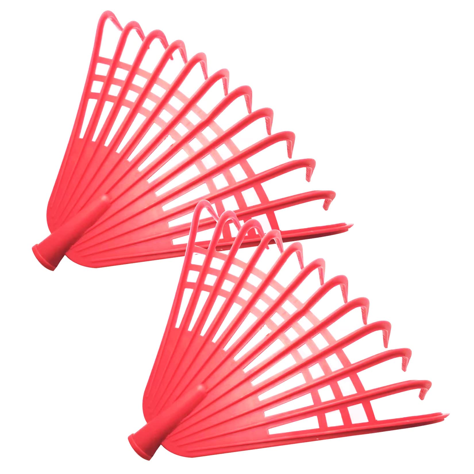 Markeny 2-Pack Heavy Duty Plastic Garden Leaf Rakes - 12 Tines Replacement Rakes for Quick Lawn, Yard & Leaf Cleanup - Durable Outdoor Yard Tools for Fall Leaves, Grass Clippings & Debris (Red) - Perfect for Backyard, Garden Maintenance & Landscaping
