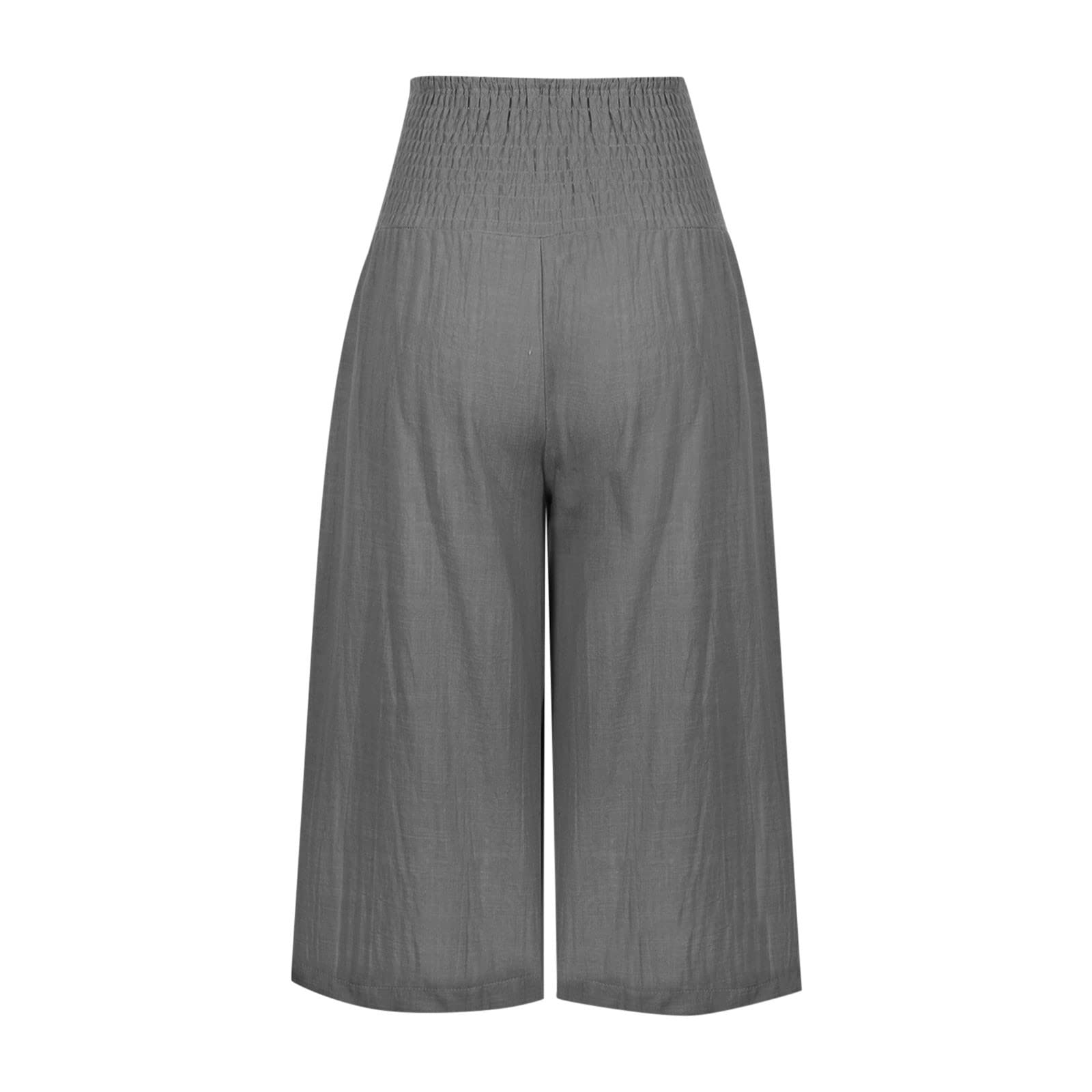 Plus Size Women's Knee-Length Shorts with Pockets - Summer Casual Elastic Waist for Outdoor & Travel
