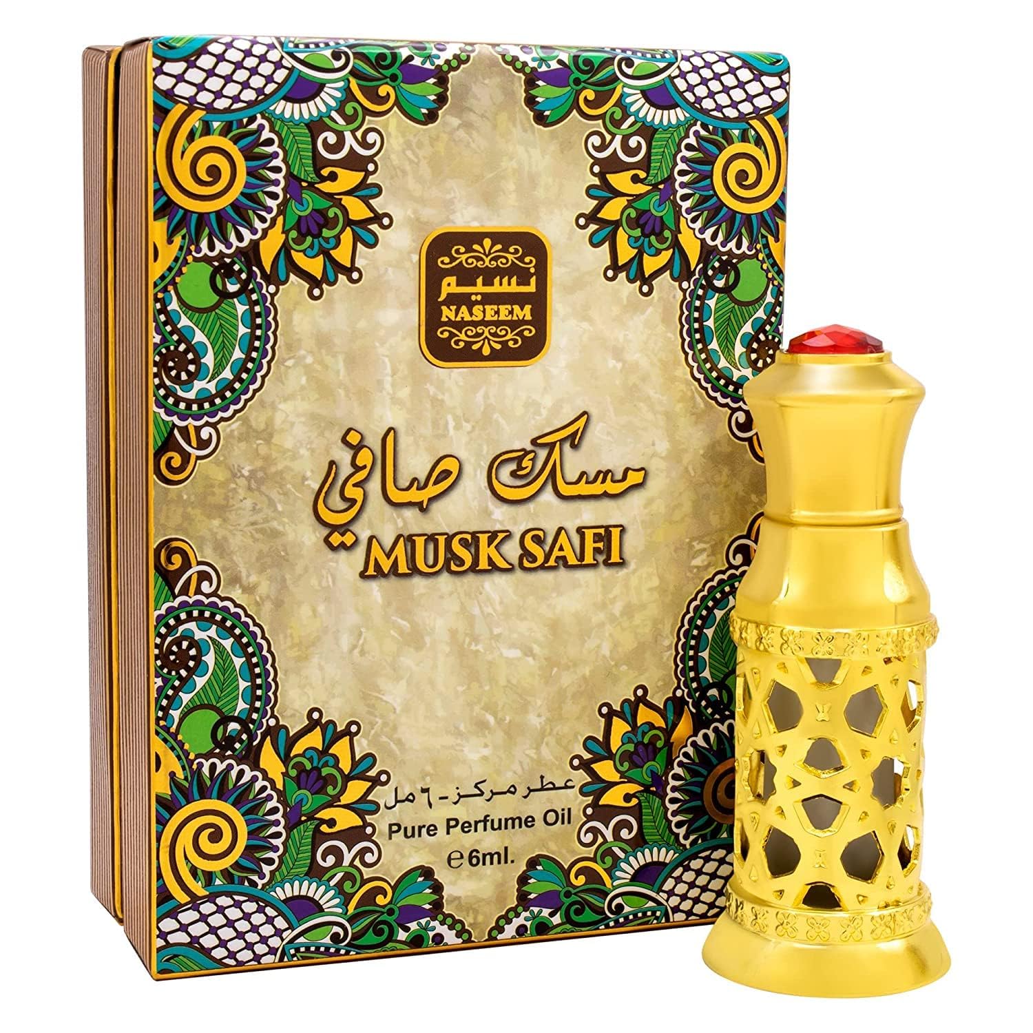 Premium Nasseem Musk Safi Alcohol-Free Perfume Oil – Long Lasting Arabian Fragrance with Musk, Amber & Sandalwood Notes – Unisex Concentrated Perfume Oil (6ml) for Daily Wear, Special Occasions & Gift Giving