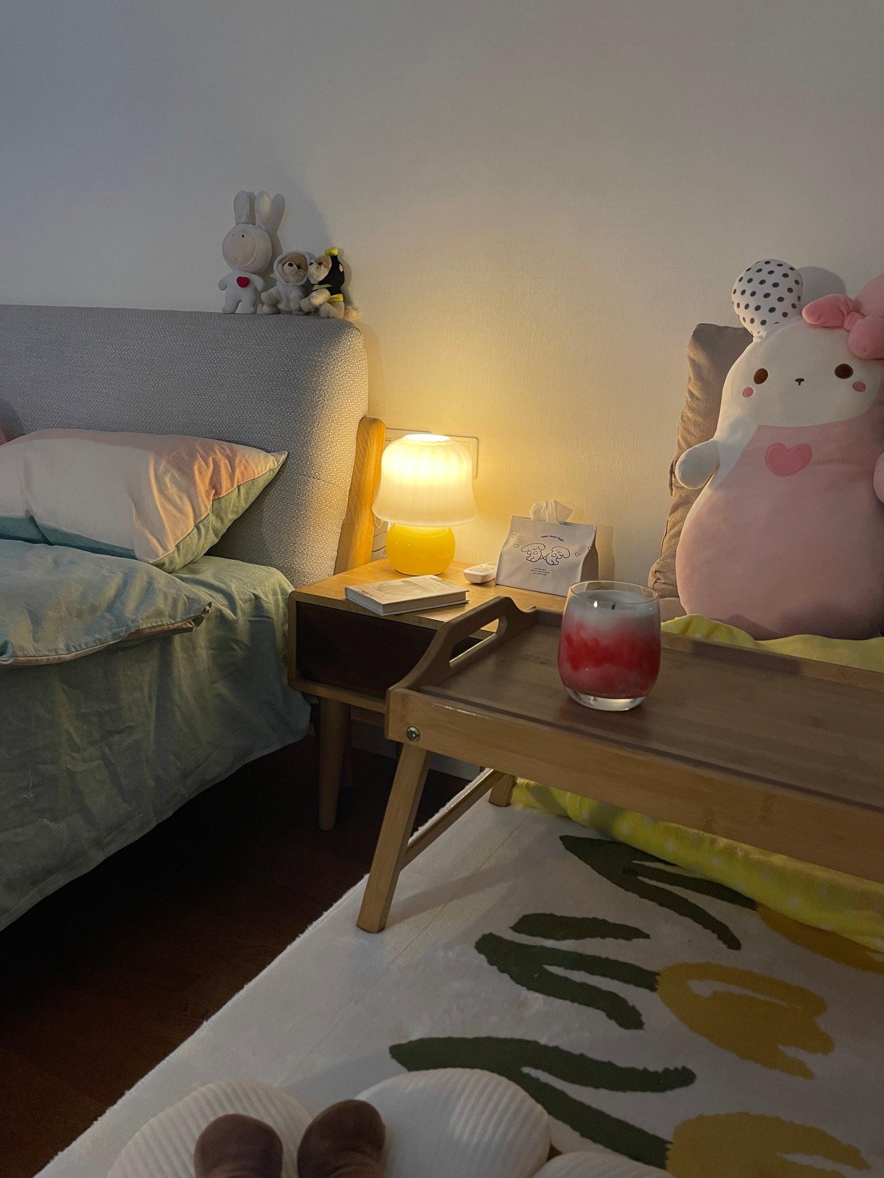 Creamy Mushroom Table Lamp - Soft Glow Night Light for Bedroom, Nursery, Living Room - Modern Decorative Lighting for Cozy Ambiance