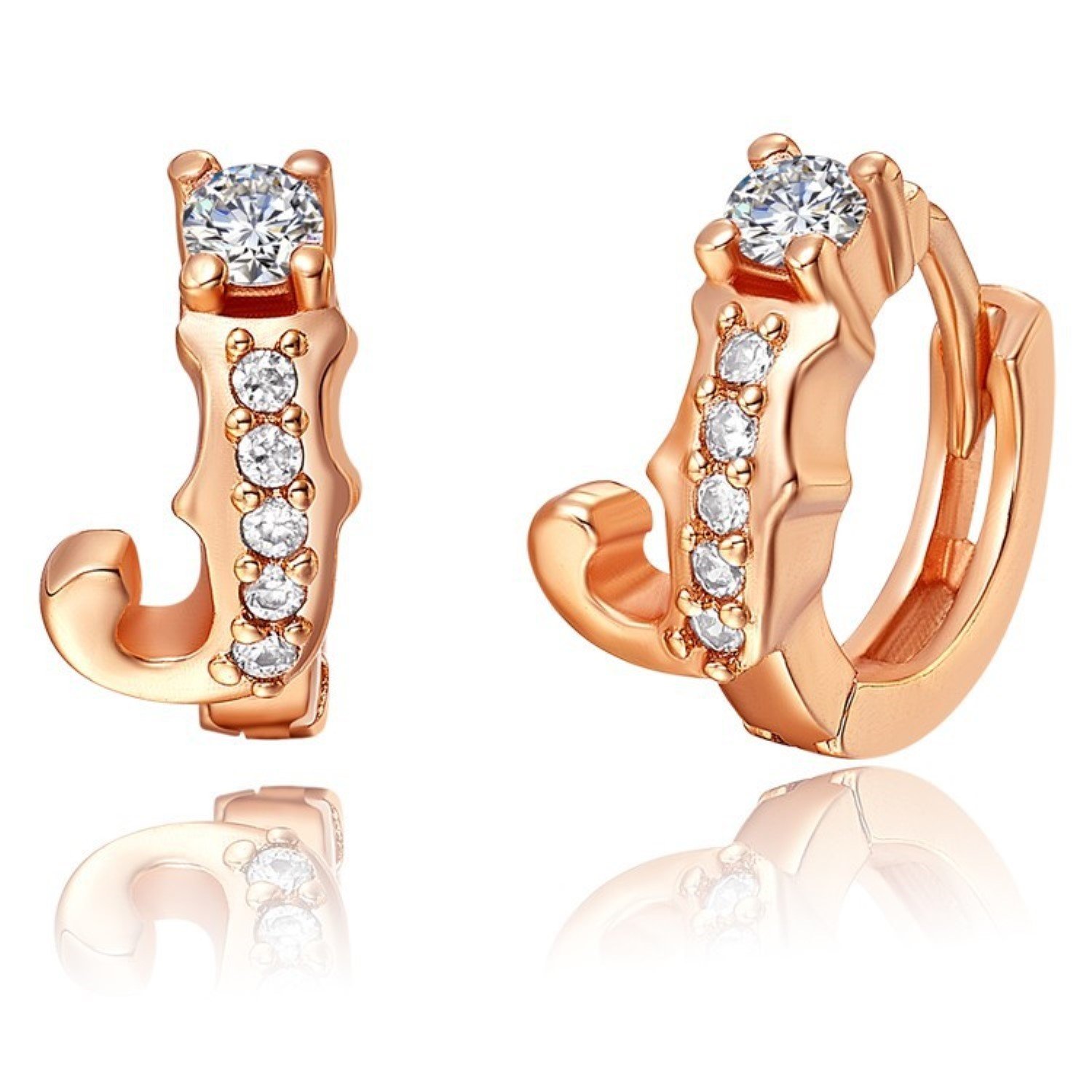 Rose Gold Women's Earrings with White Cubic Zirconia - Elegant Fashion Jewelry for Parties, Weddings & Everyday Wear