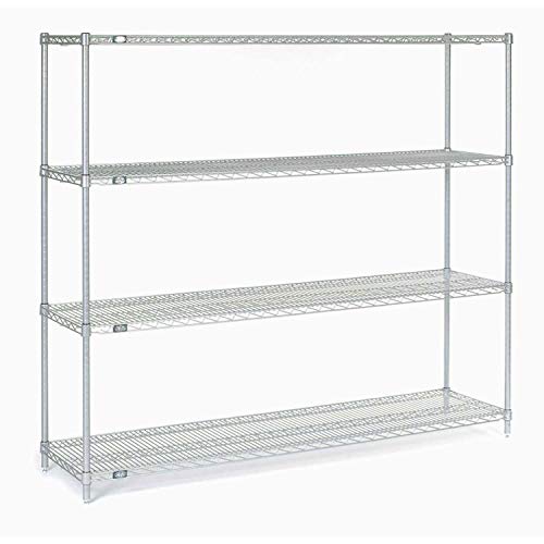 Nexel 5-Tier Silver Epoxy Wire Shelving Unit - 60
