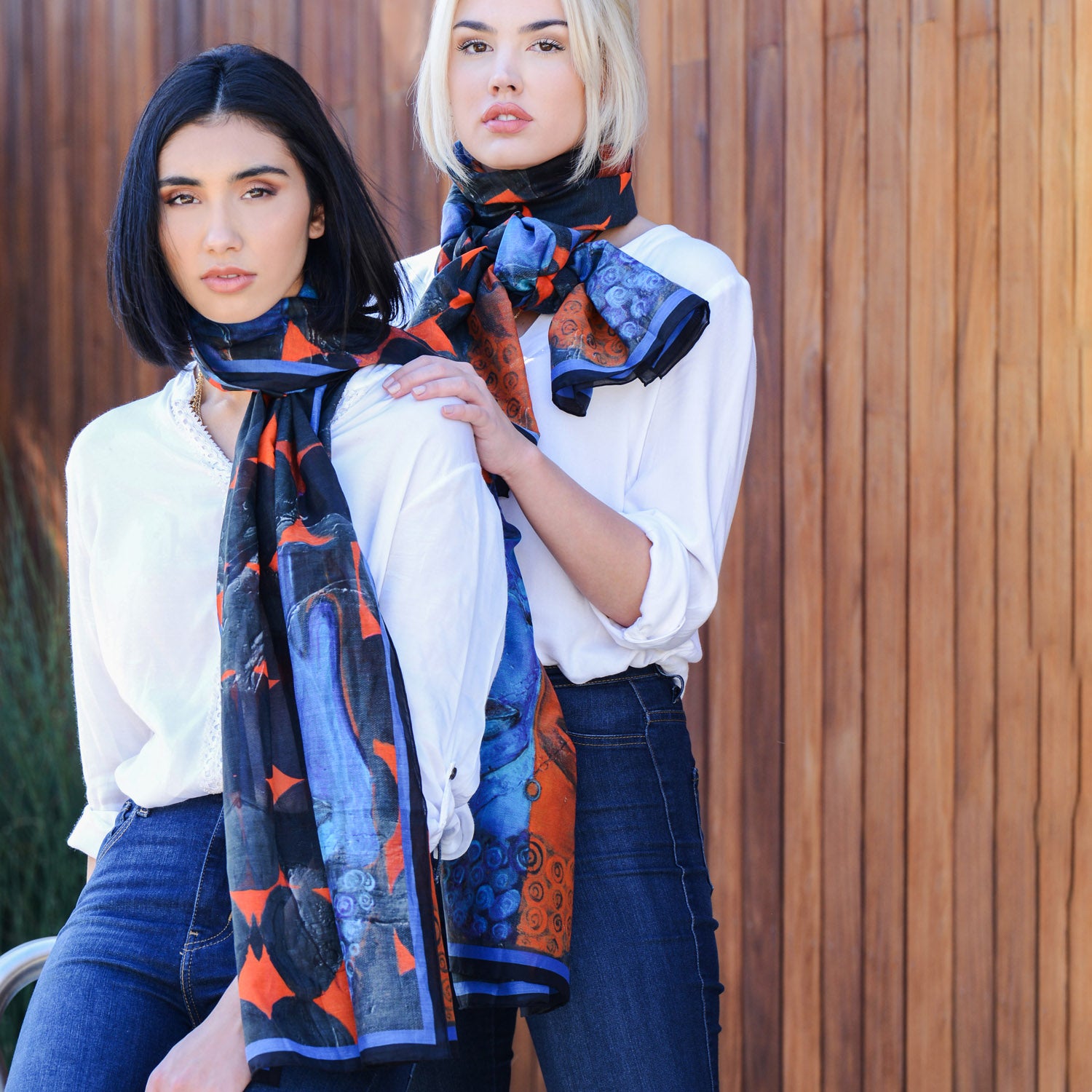Authentic Indian Buddha Print Long Silk Cotton Scarf - Elegant Shawl for Women, Meditation, Yoga & Boho Fashion Accessory