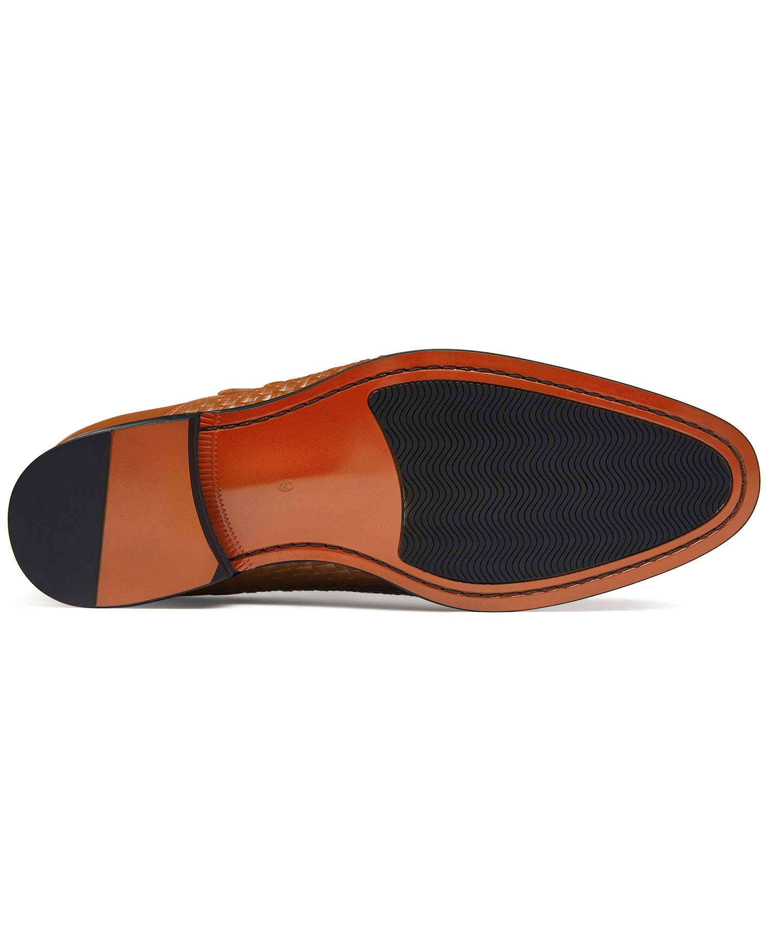 FRASOICUS Men's Genuine Leather Monk Strap Dress Shoes - Slip-On Formal Shoes for Business, Wedding & Office Wear - Comfortable & Stylish Men's Dress Footwear