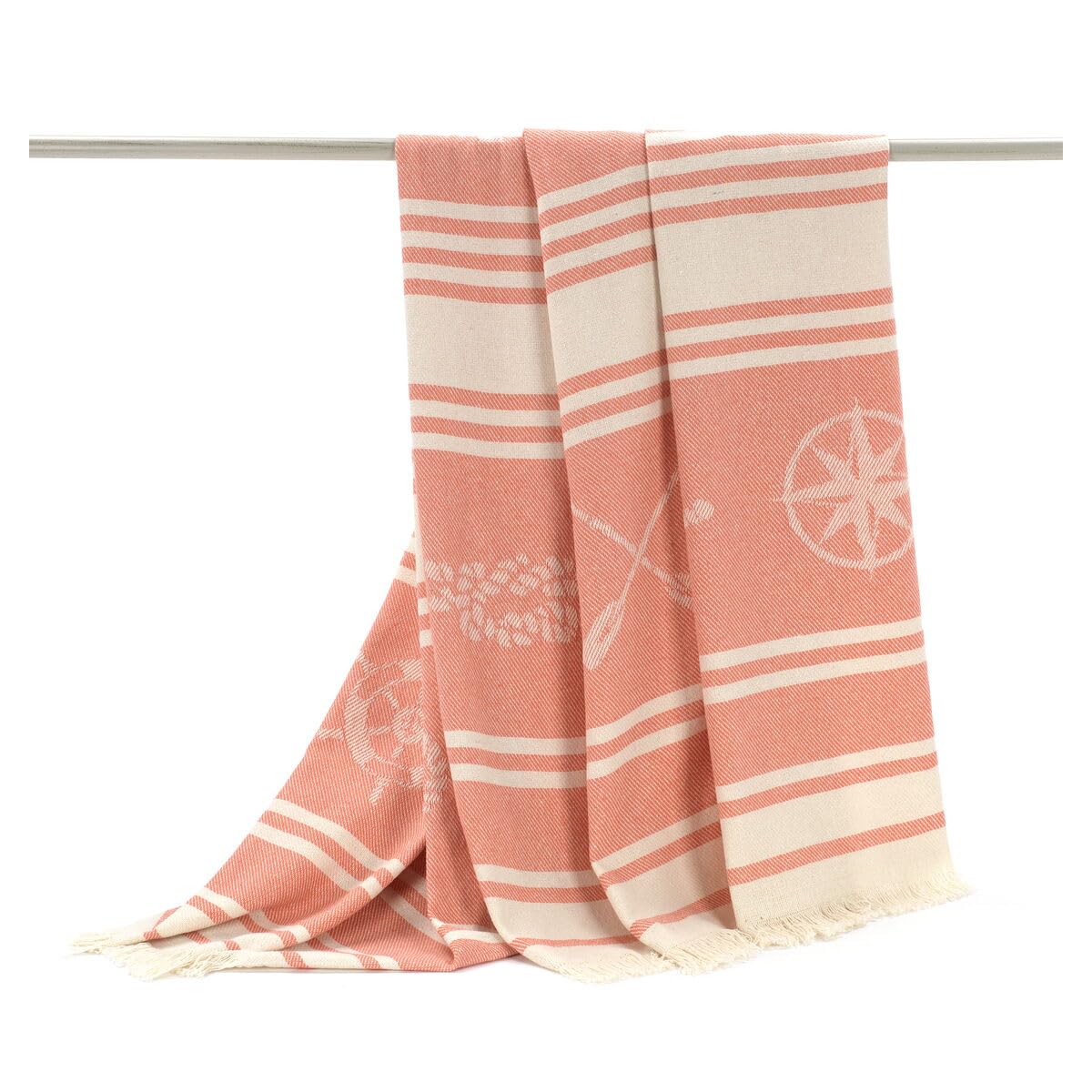Alexandra House Living Coral Beach Towel 125 x 180 cm - Soft, Absorbent & Quick-Drying for Pool, Beach & Outdoor Activities