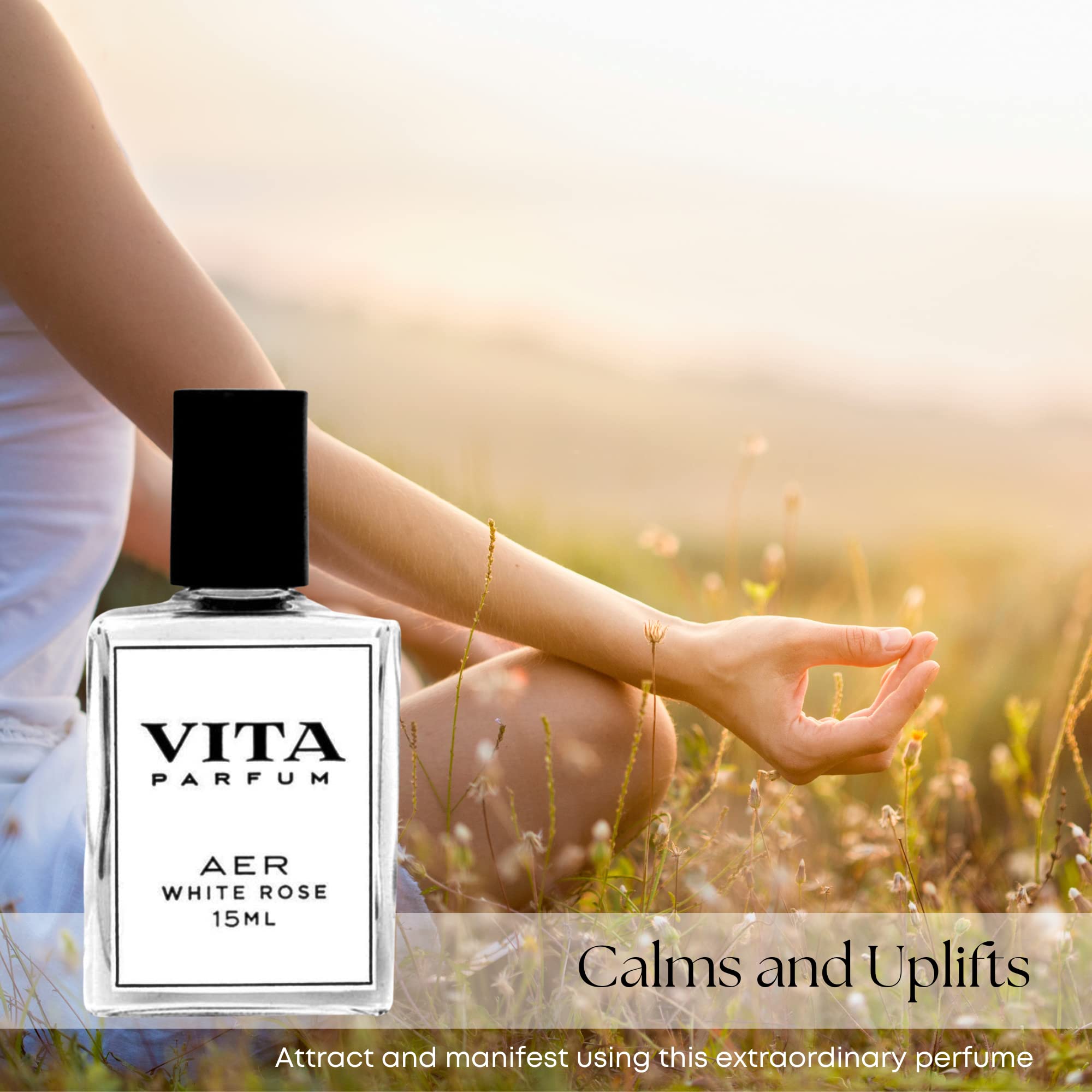 White Rose Perfume Oil for Women - Vegan, Cruelty-Free Mini Roll-On Essential Oil (15ml) | Attraction & Manifestation Aromatherapy | Perfect for Daily Wear, Meditation & Gift Giving