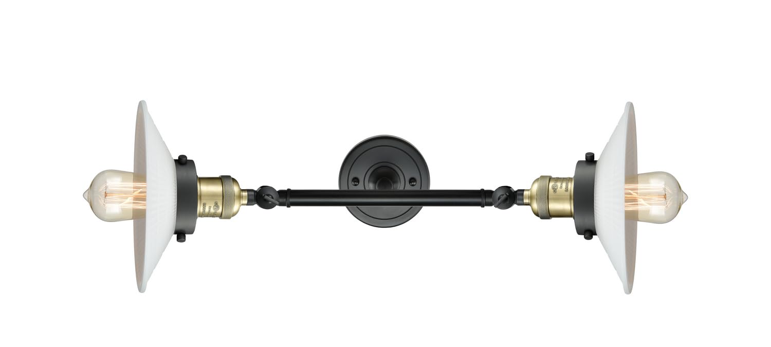 Innovations 208L-BAB-G1-LED 2 Light Vertical Bathroom Vanity Lighting Fixture in Black Antique Brass - Perfect for Modern Bathrooms, Powder Rooms and Spa-Like Retreats