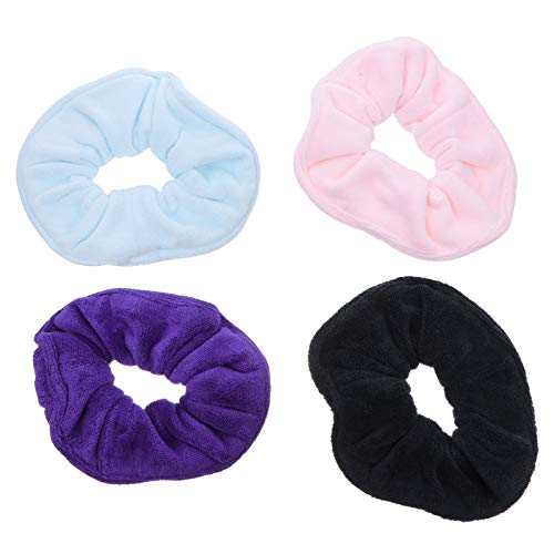 4Pcs Women's Microfiber Hair Scrunchies - Soft Elastic Hair Ties for Long & Short Hair - Quick Drying Hair Bands for Gym, Yoga, Work & Everyday Use