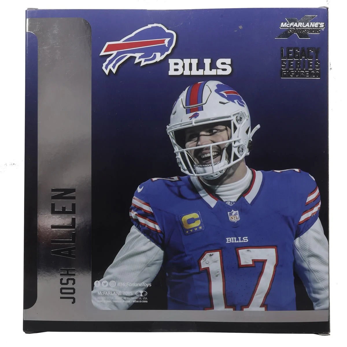 Josh Allen Buffalo Bills NFL Platinum Chase White Jersey Posed Figure - 2024 SportsPicks Collectible for Fans, Game Room Decor & Football Memorabilia