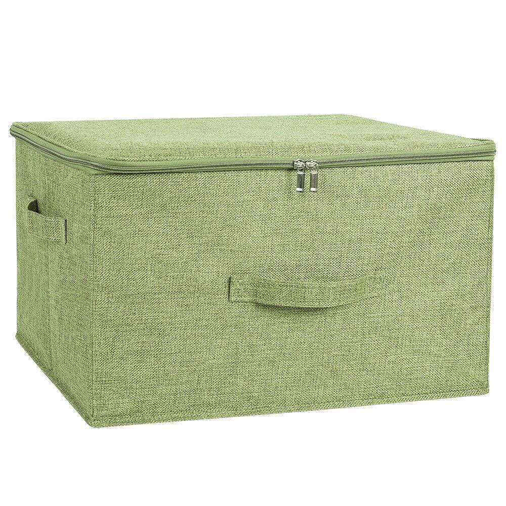 Foldable Storage Bin with Zipper Lid - Medium Collapsible Storage Box for Organizing Clothes, Toys & Home Essentials | Space-Saving Solution for Closet, Nursery & Office Organization
