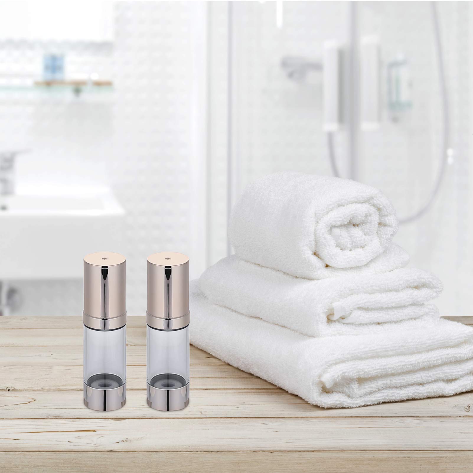 EXCEART 6-Pack Vacuum Lotion Pump Bottles - Refillable Cosmetic Containers for Creams, Lotions & Serums | Leak-Proof Travel-Size Empty Bottles for Toiletries, Skincare & Pet Grooming | Perfect for Air Travel, Gym Bags & Home Organization