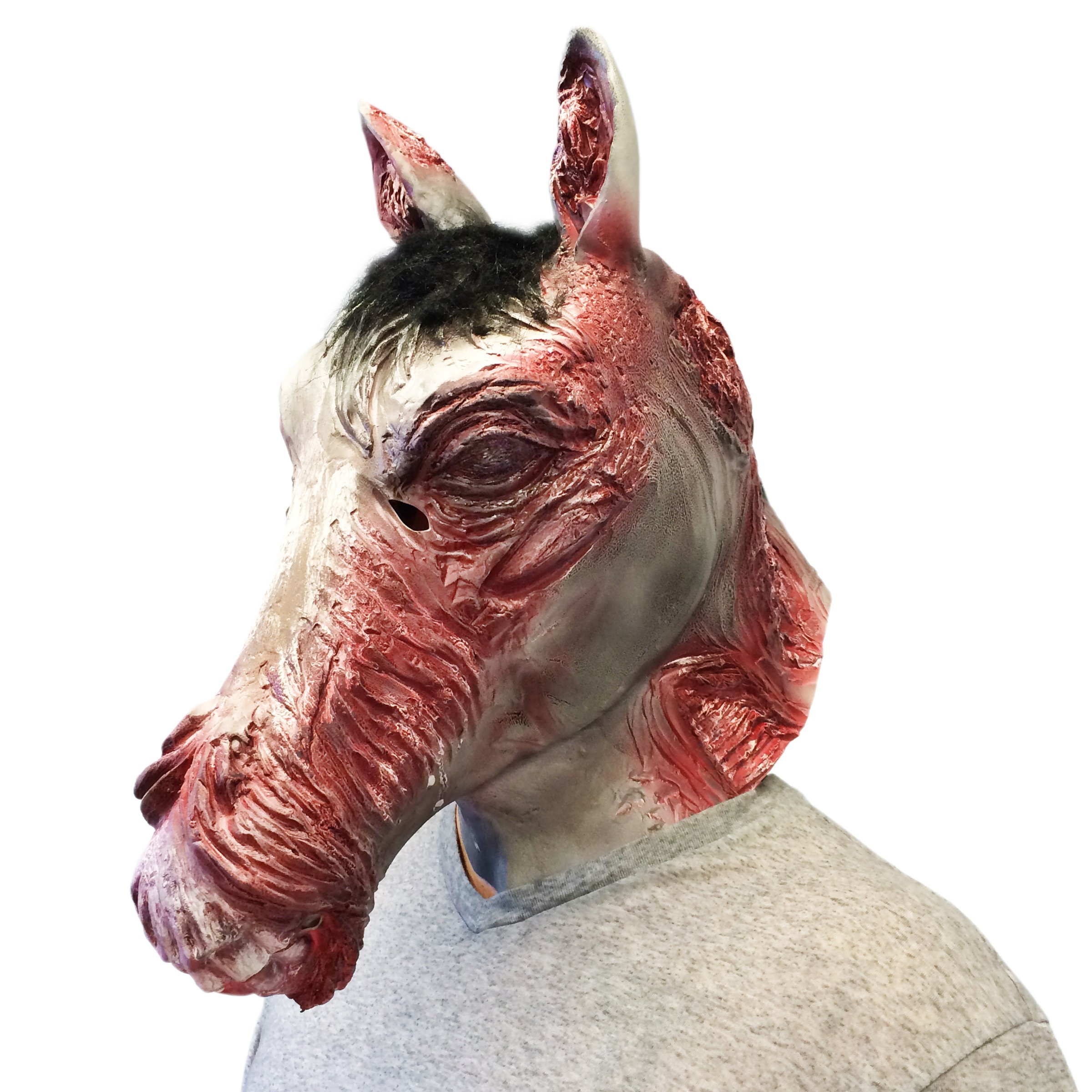 Scary Zombie Horse Head Halloween Mask - Realistic Latex Costume Accessory for Adults - Perfect for Halloween Parties, Cosplay & Horror Events