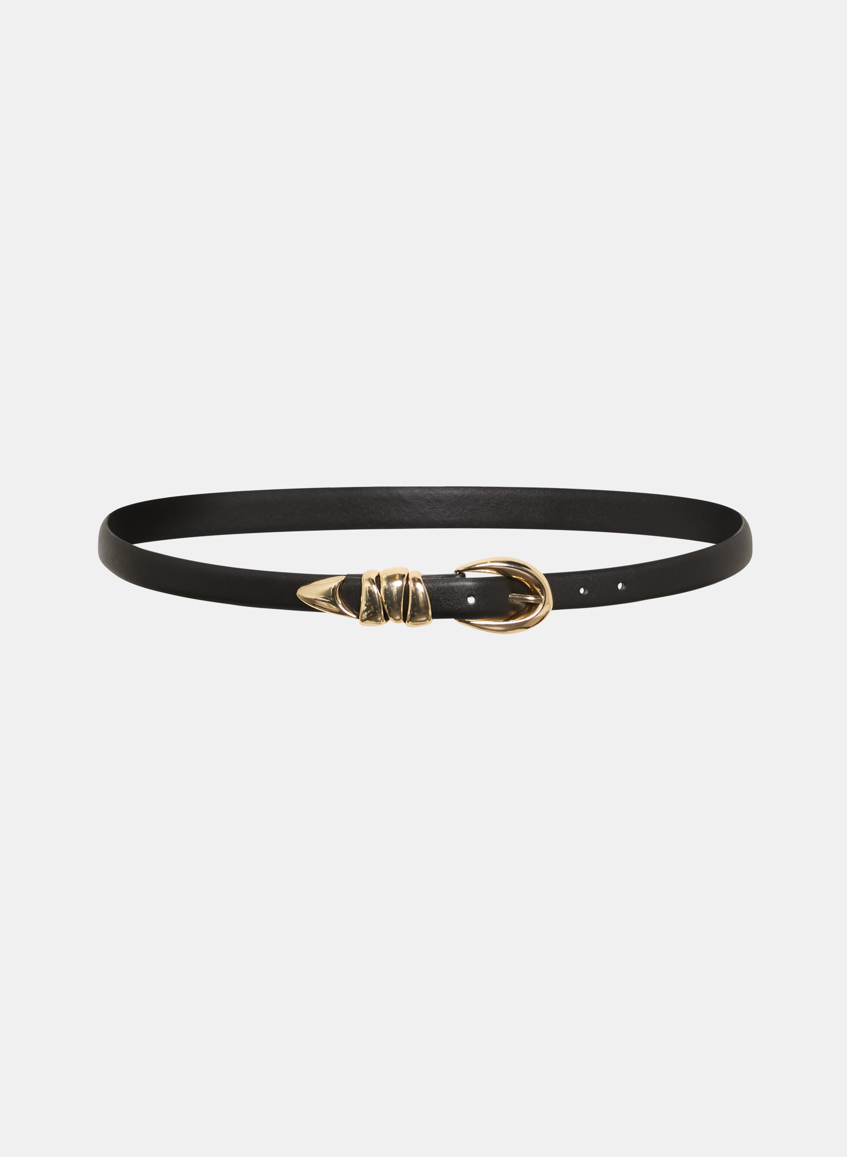 Stylish Vegan Leather Belt with Curved Hardware - Perfect for Casual, Office & Formal Outfits