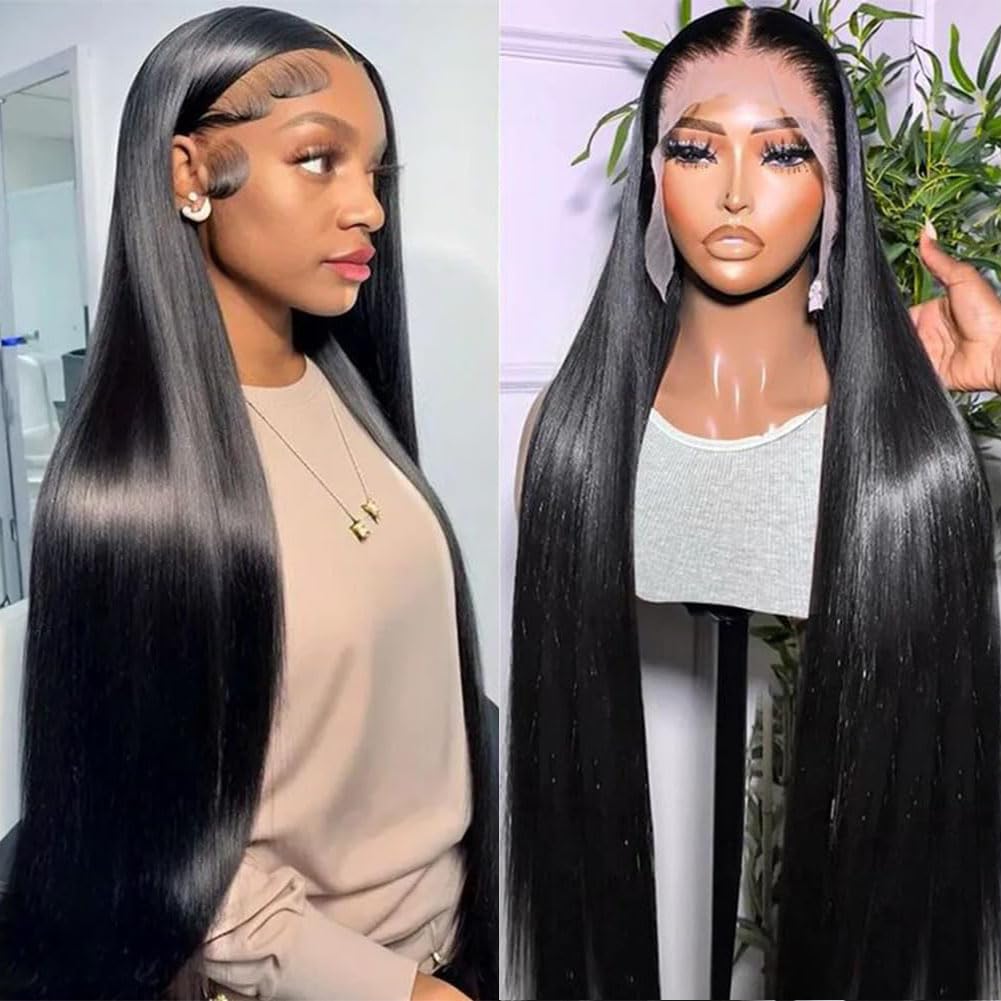 250% Density 13x6 HD Lace Front Wig for Black Women - Pre Plucked with Baby Hair, Glueless Human Hair Wig in Natural Color | Perfect for Daily Wear, Special Occasions & Protective Styling