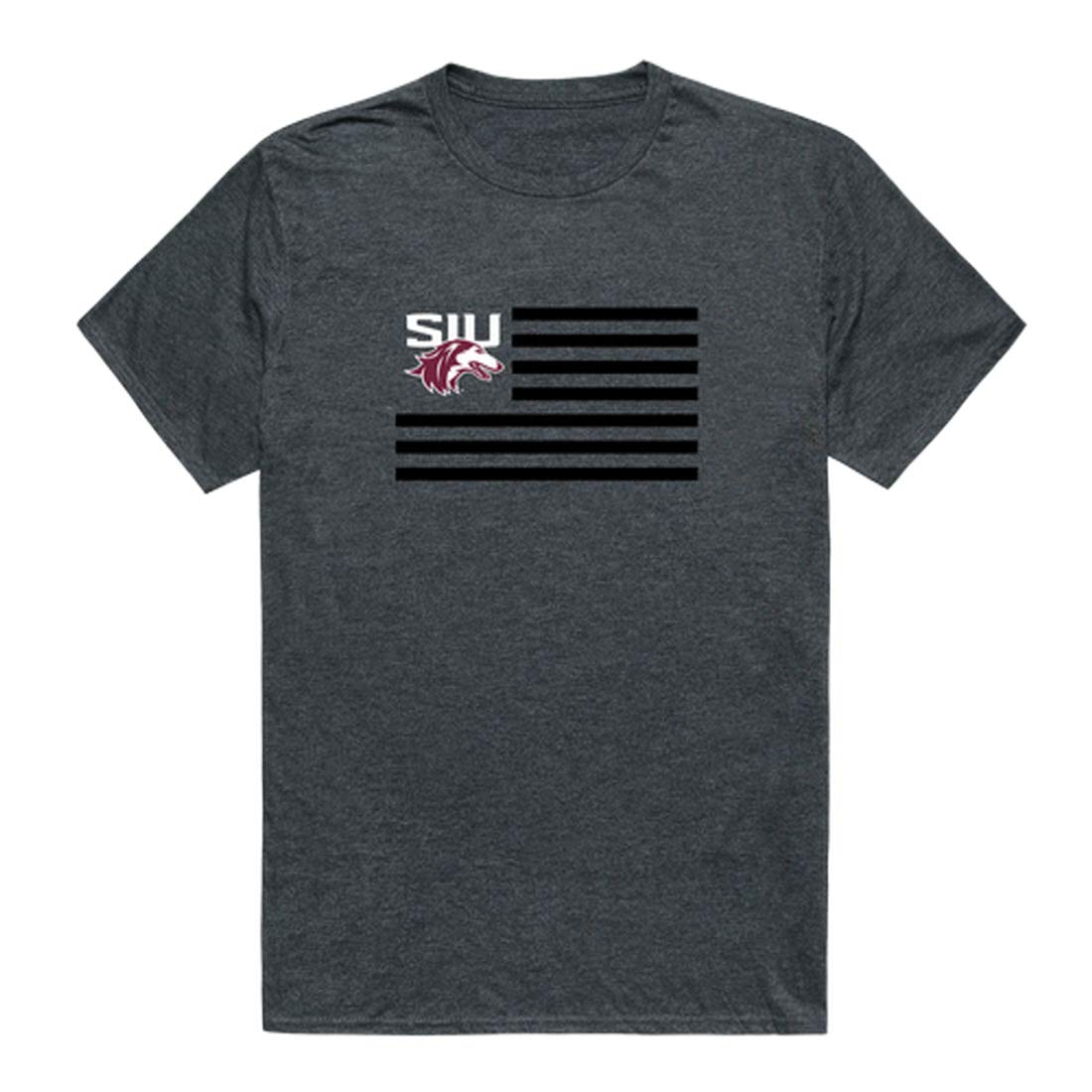 SIU Southern Illinois Salukis NCAA Flag T-Shirt - Heather Charcoal, Small | College Fan Apparel for Game Day & School Spirit