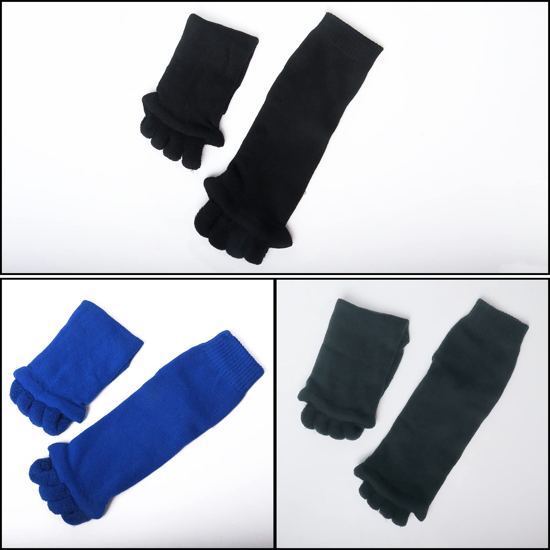 Klmnop Women's Yoga & Gym Toe Separator Socks - 3 Pack for Foot Alignment, Five Toe Design - Perfect for Yoga, Pilates, Workouts & Post-Workout Recovery